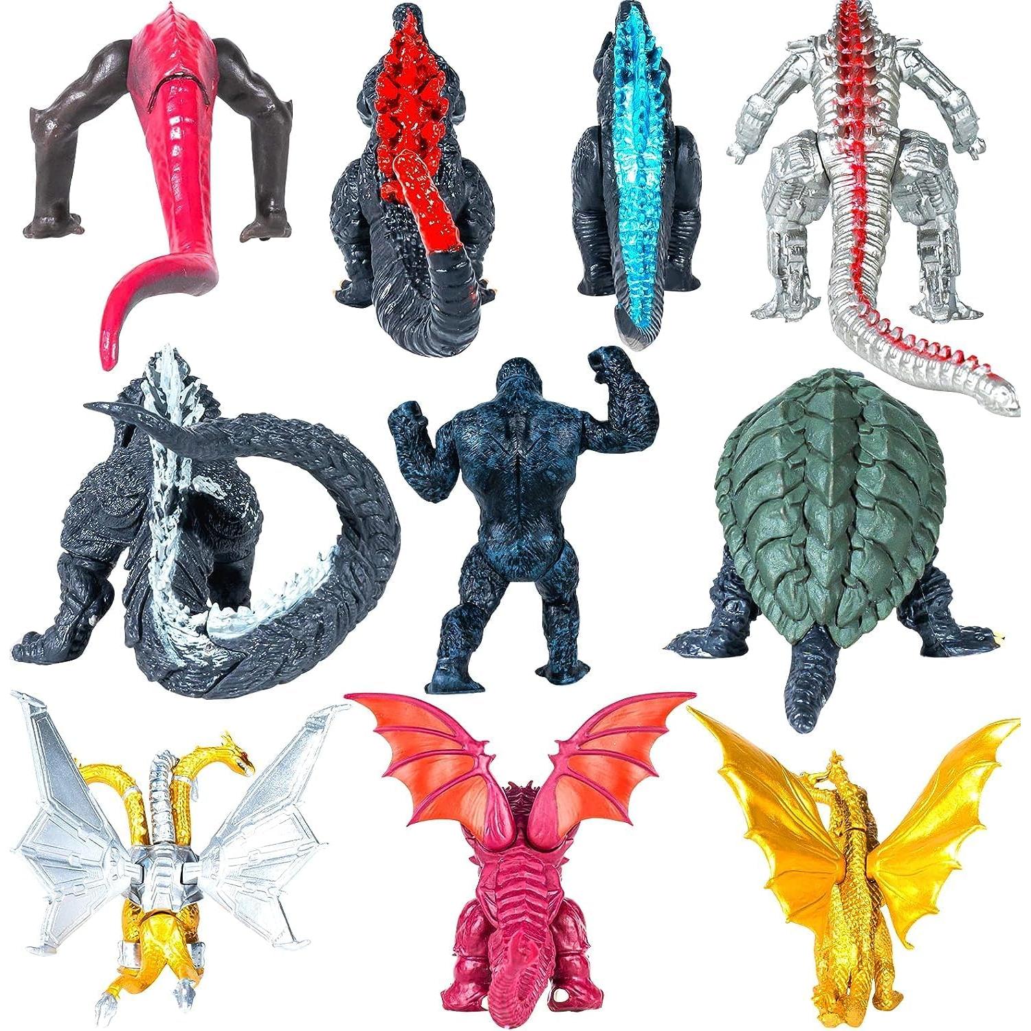 Conjunto 10 Figuras de Acción Dragón vs Kong - 5-8 cm