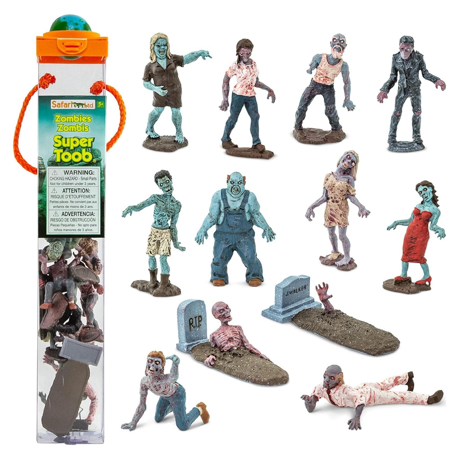 Figuras de Zombie Safari Ltd Super TOOB - 12 Miniaturas para Halloween