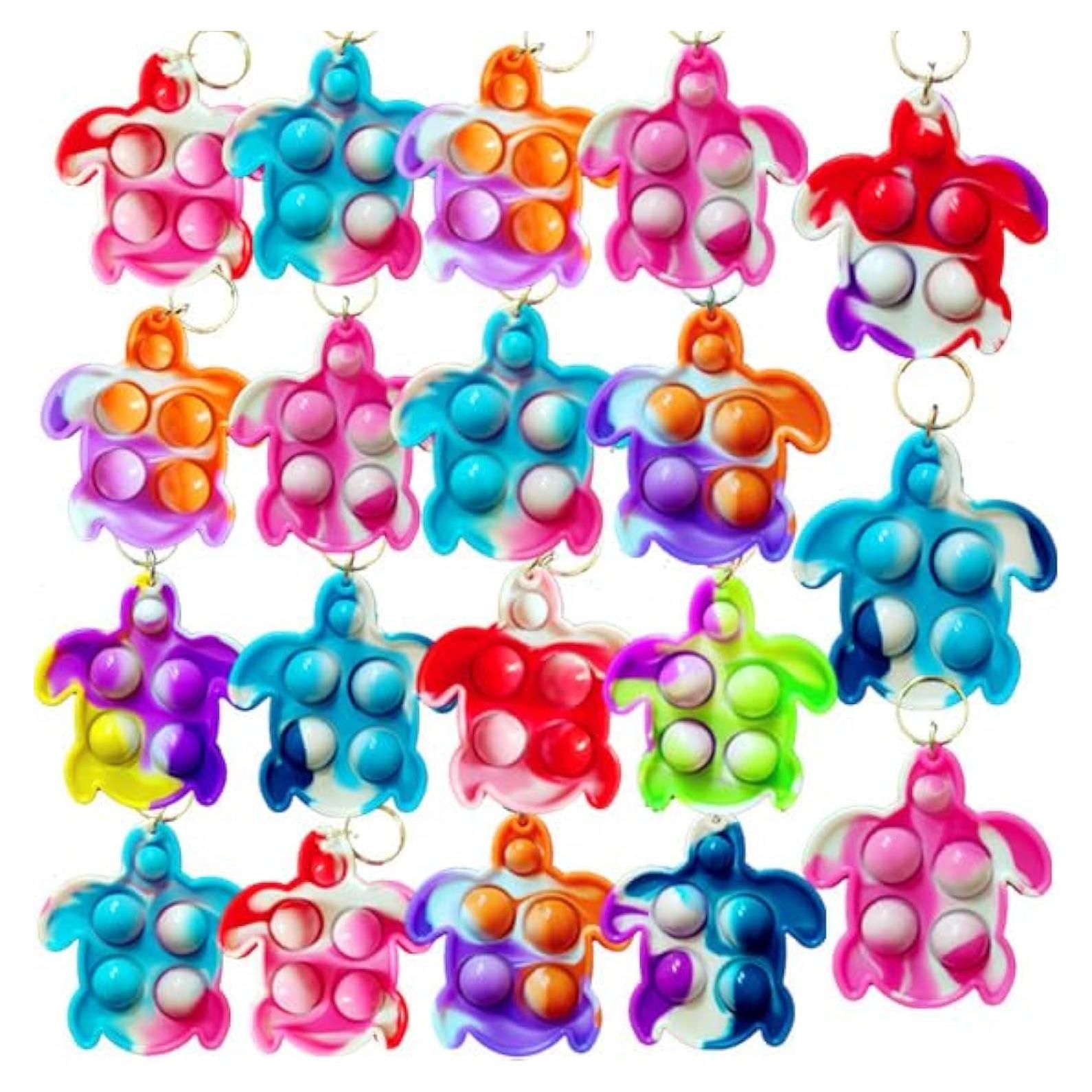 100 Llaveros Mini Tortugas Pop Fidget HOZKEAP - Juguetes para Niños