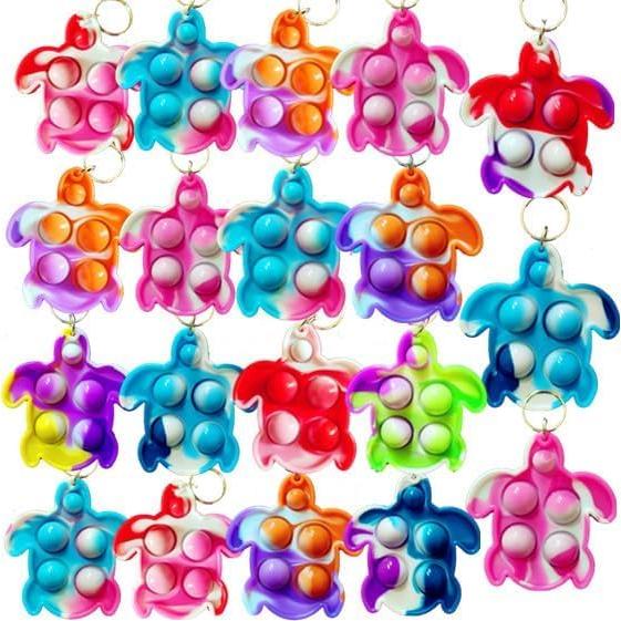 100 Llaveros Mini Tortugas Pop Fidget HOZKEAP - Juguetes para Niños