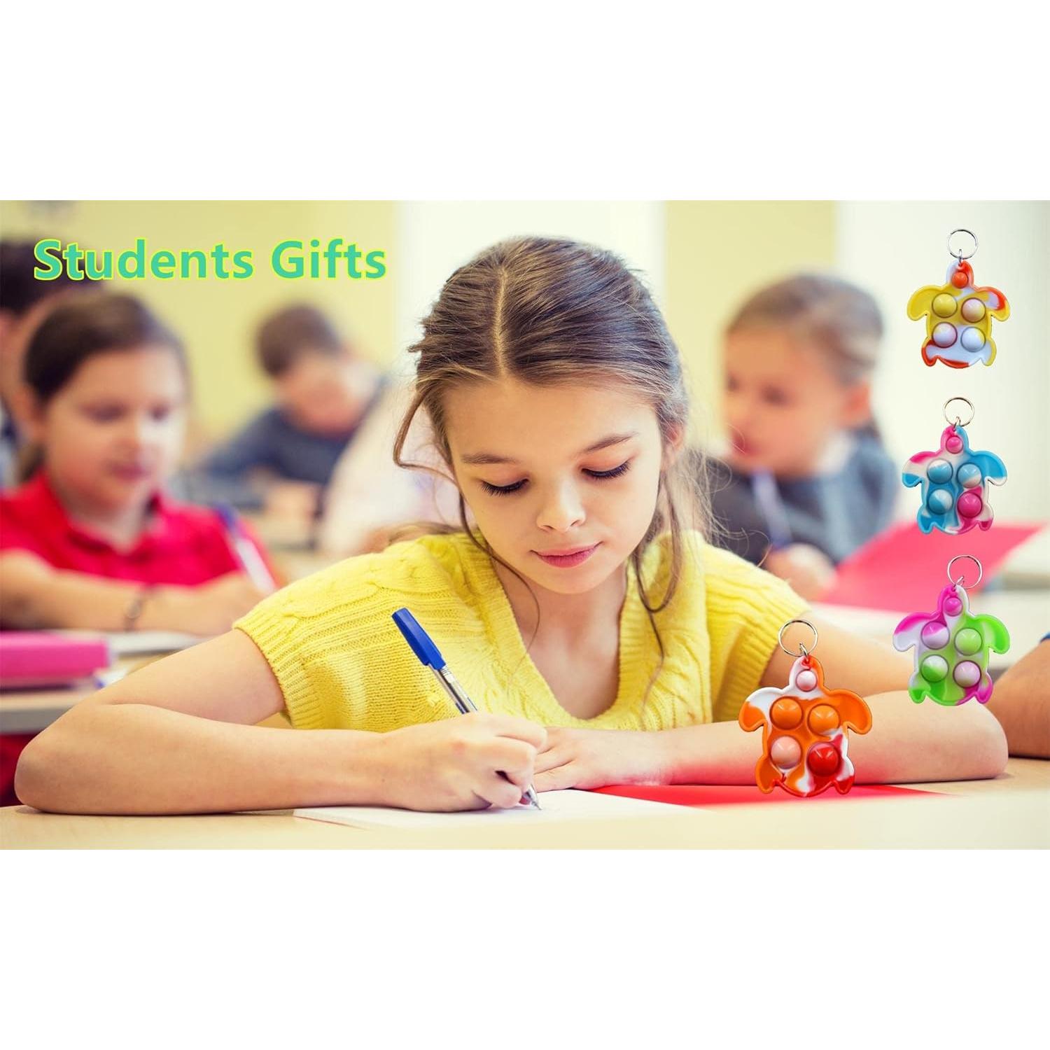 100 Llaveros Mini Tortugas Pop Fidget HOZKEAP - Juguetes para Niños