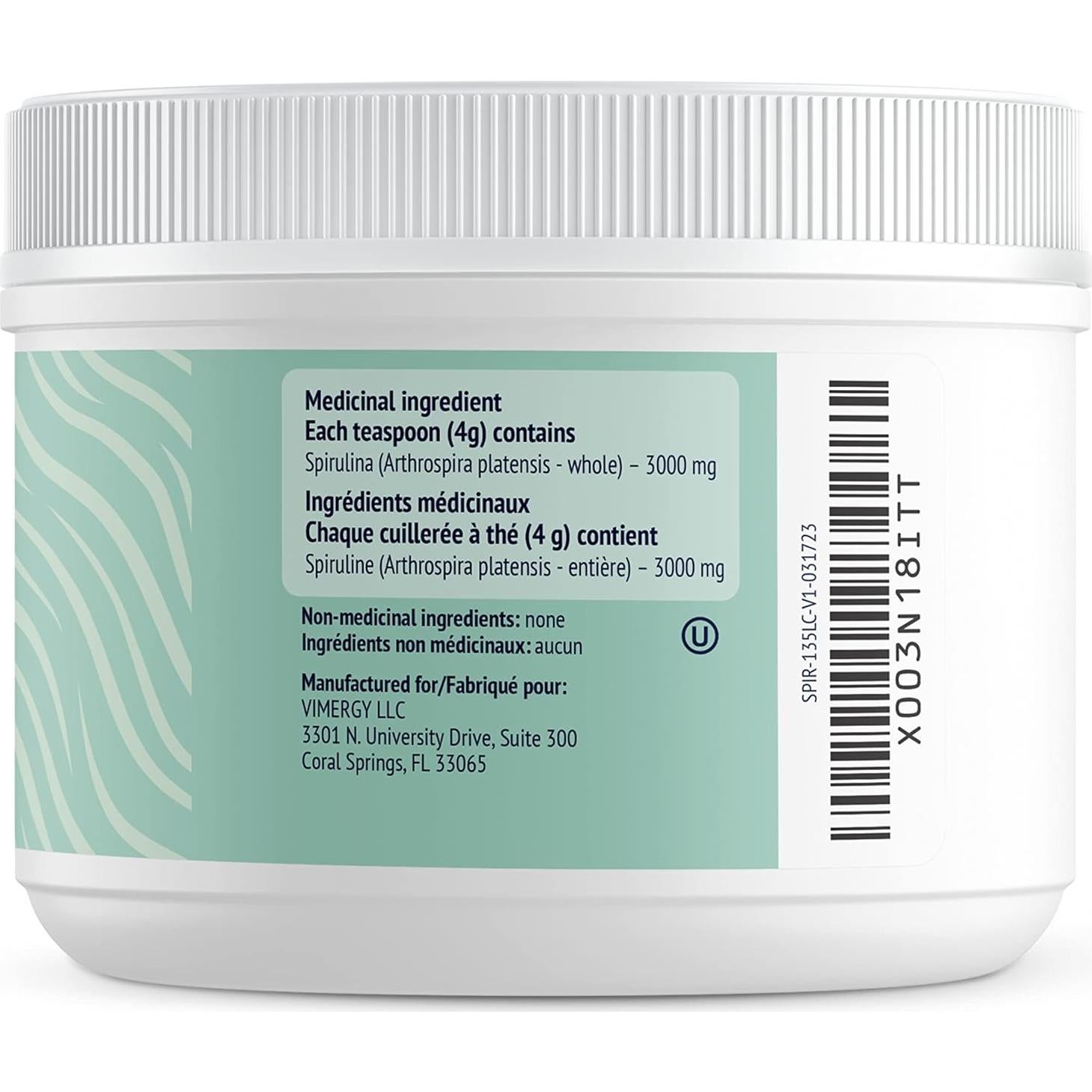 Polvo de Espirulina Vimergy - Proteína Vegetal 125g - Vegano