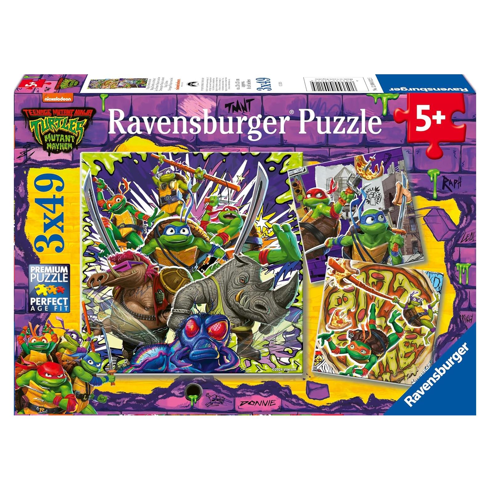 Rompecabezas Ravensburger Tortugas Ninja 3x49 piezas 17.8cm
