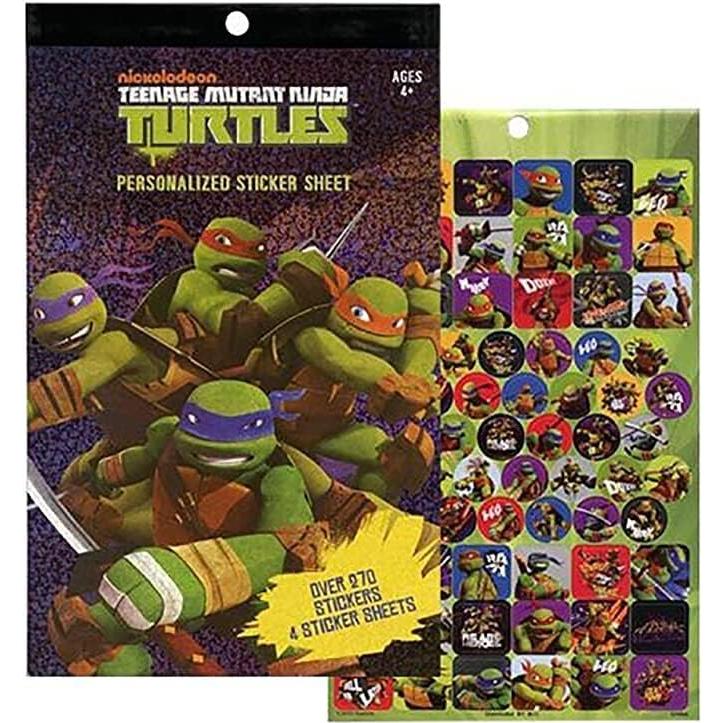 Papel de Pegatinas TMNT Nickelodeon - 270 Pegatinas + Colgador