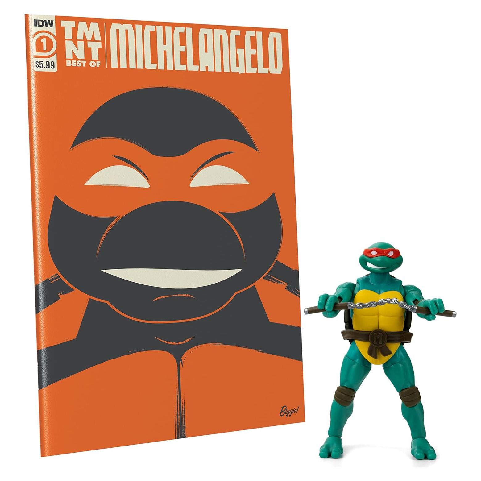 Figura de Acción Michelangelo 12 cm + Cómic 100 Páginas TMNT
