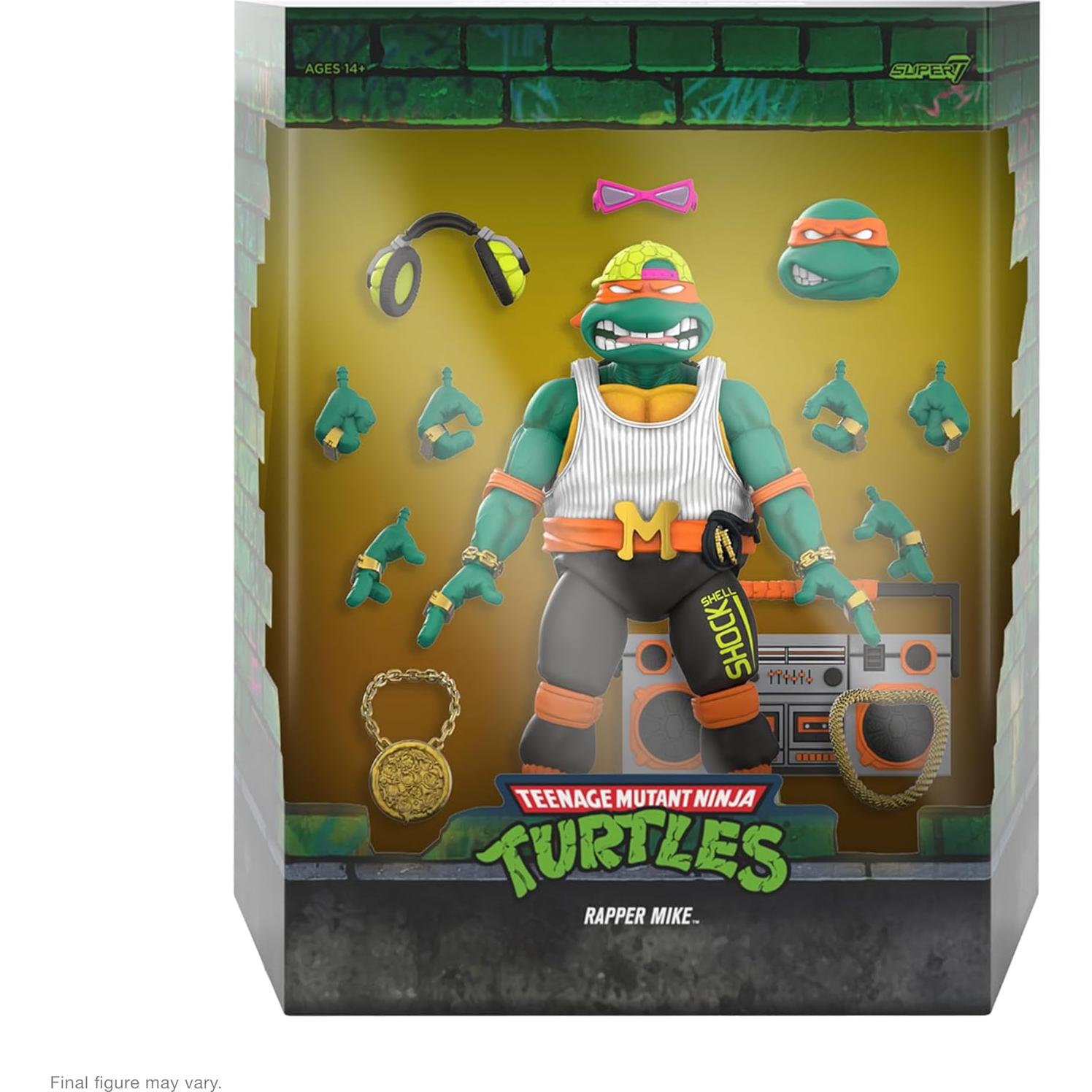 Figura de Acción Super7 ULTIMATES! Rappin' Mike TMNT 17.78 cm