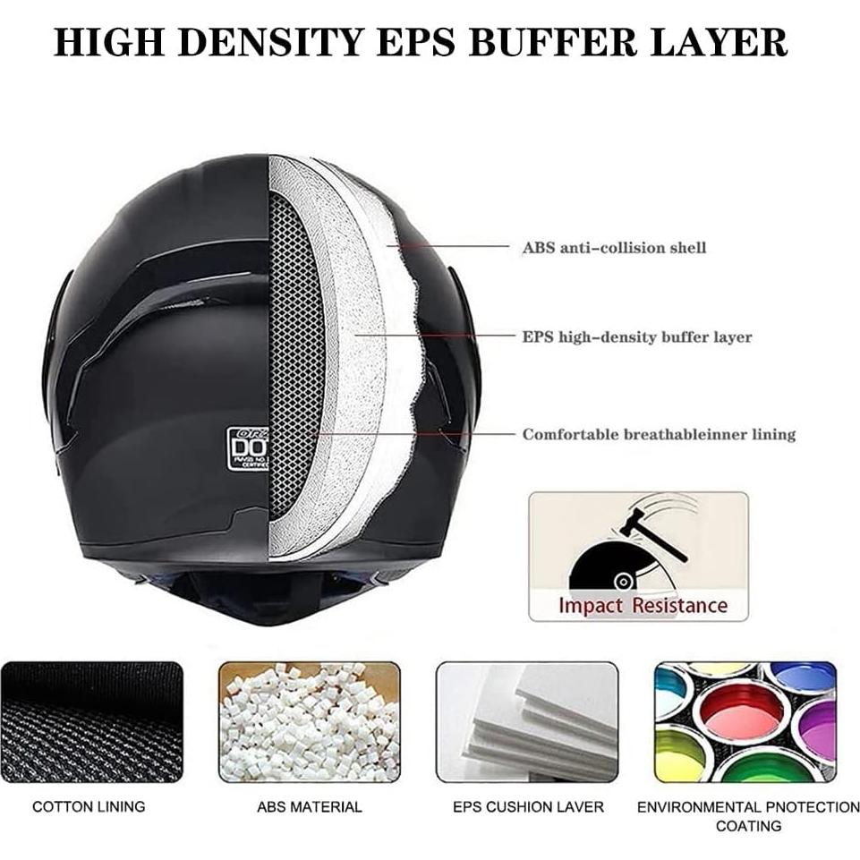 Casco Abatible Bluetooth BDTOT Doble Lente 57-58cm