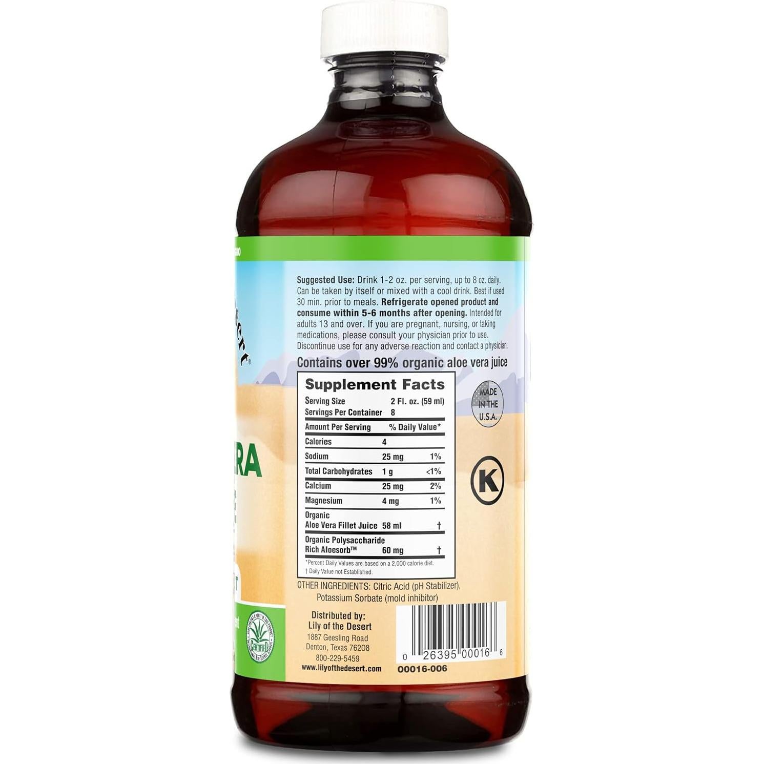 Jugo de Aloe Vera Lily Of The Desert 473 ml Orgánico Vegano