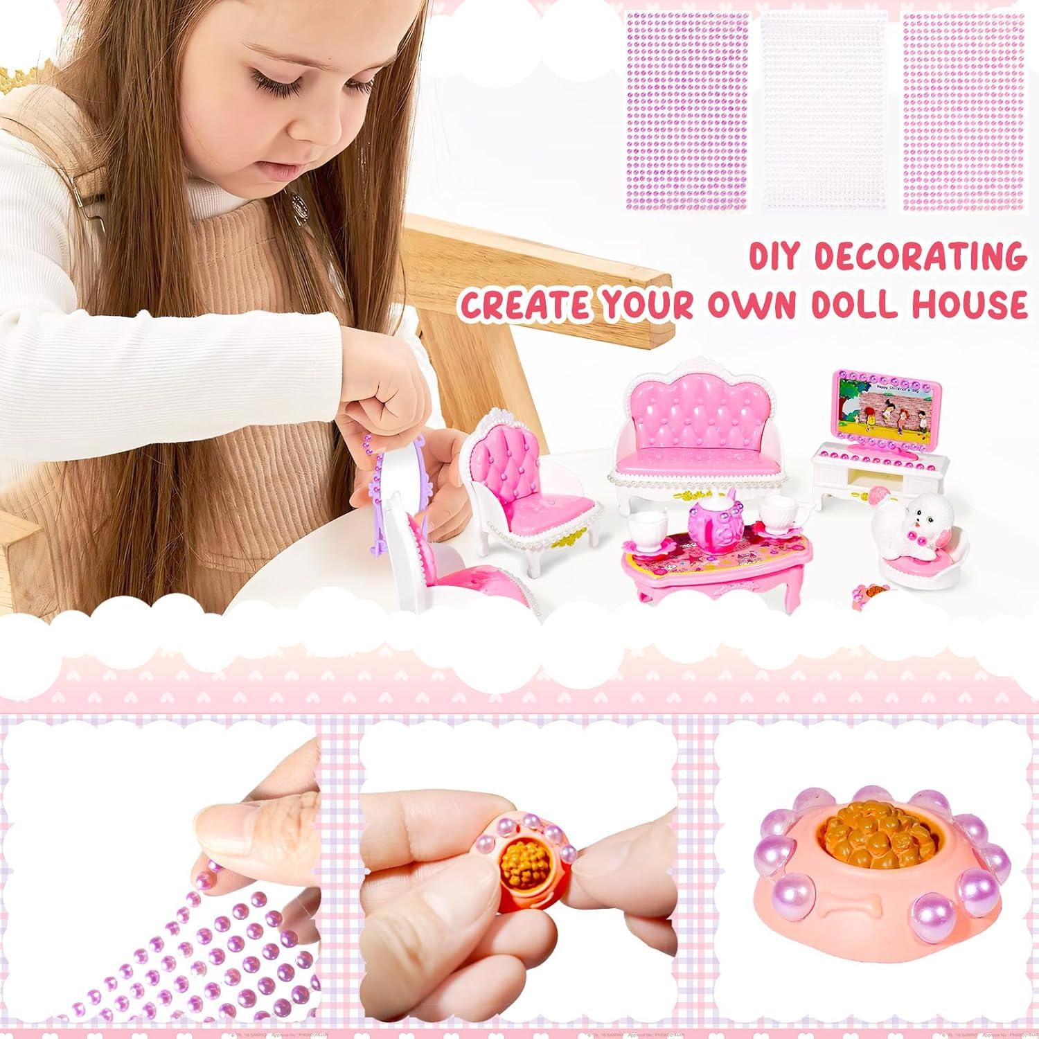 Set de Muebles Miniatura Rosa 92 Pcs Pamonrueer 1:12