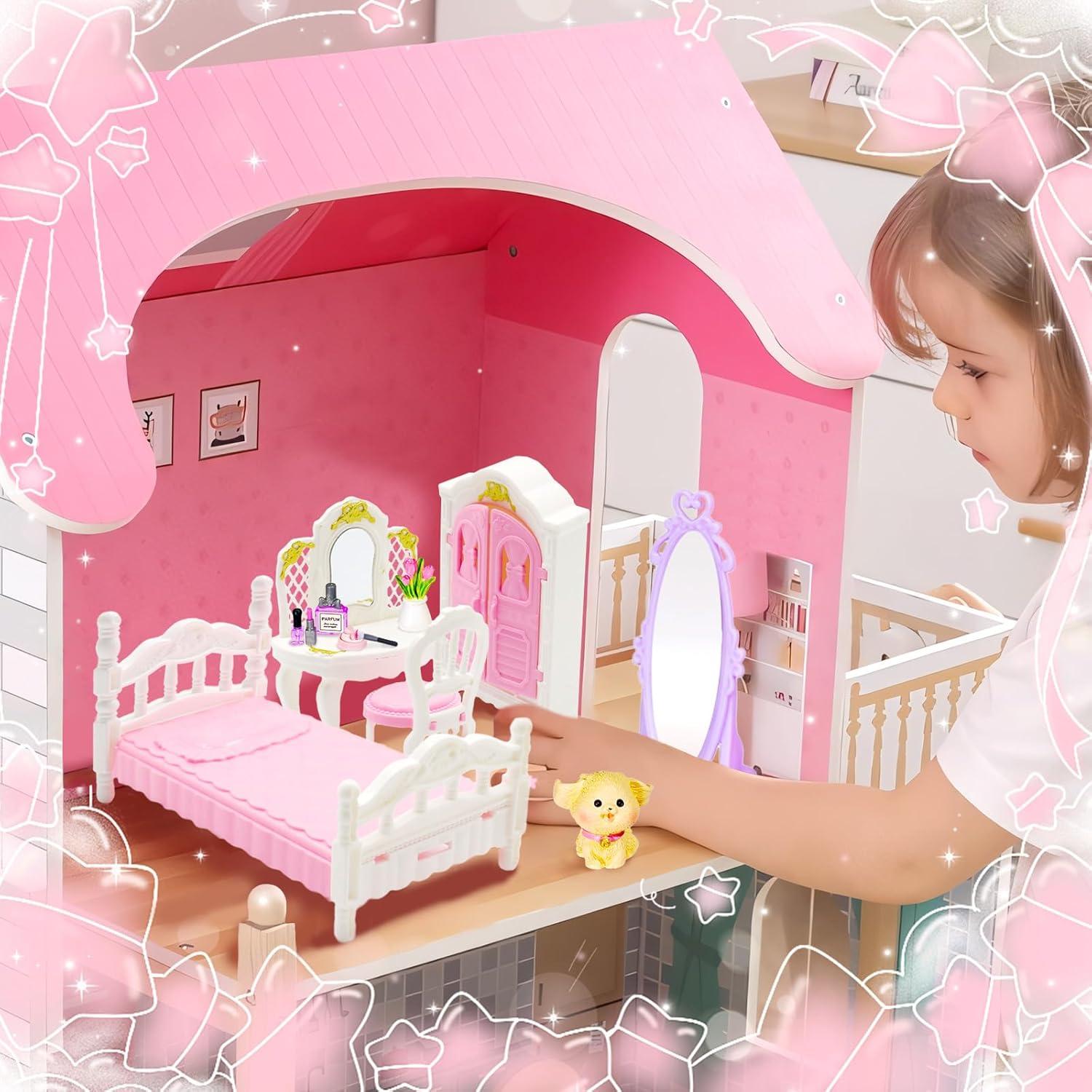 Set de Muebles Miniatura Rosa 92 Pcs Pamonrueer 1:12