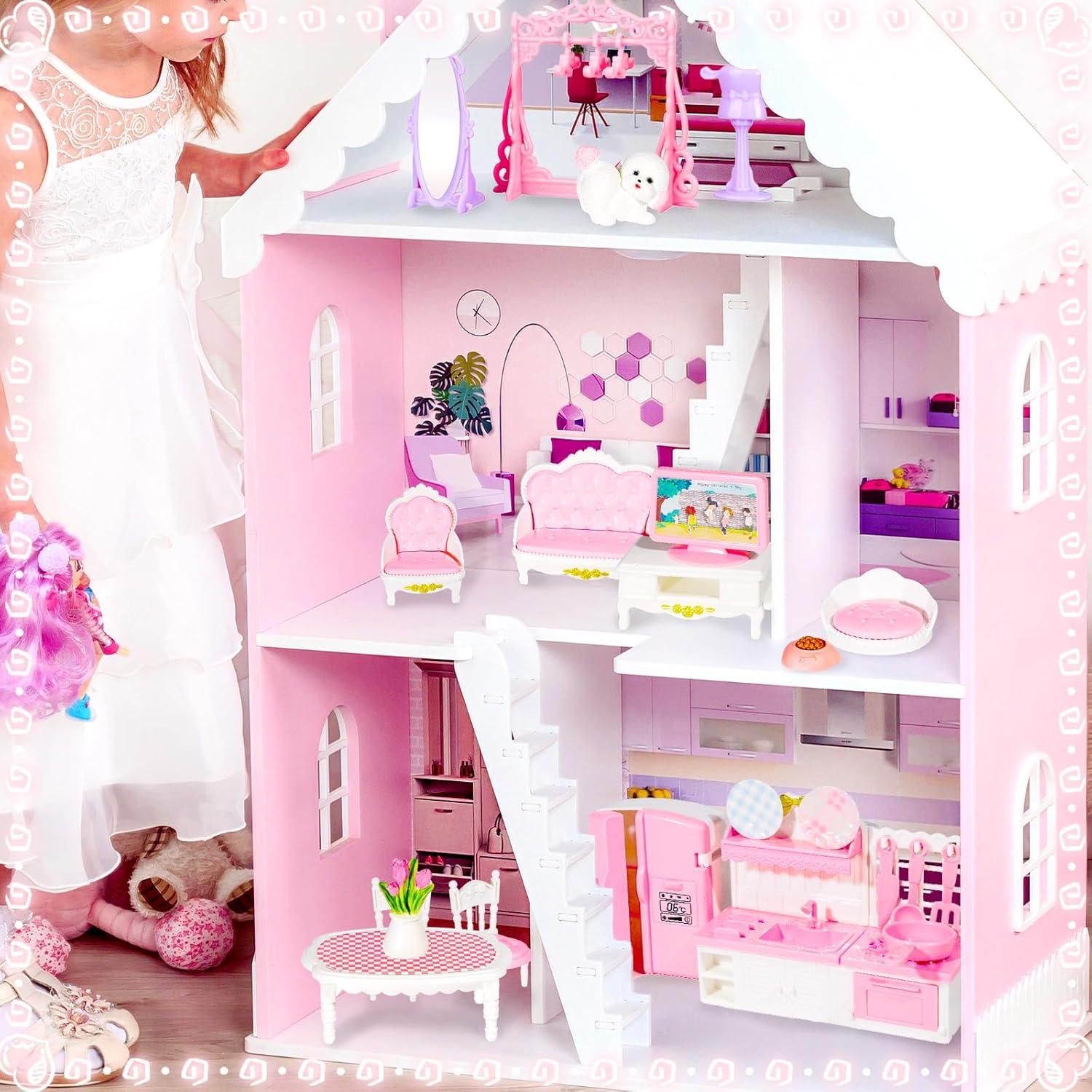 Set de Muebles Miniatura Rosa 92 Pcs Pamonrueer 1:12