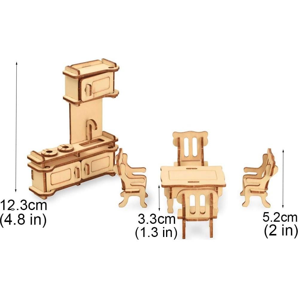Conjunto de Muebles para Casa de Muñecas BOHS 34 Piezas 1:24