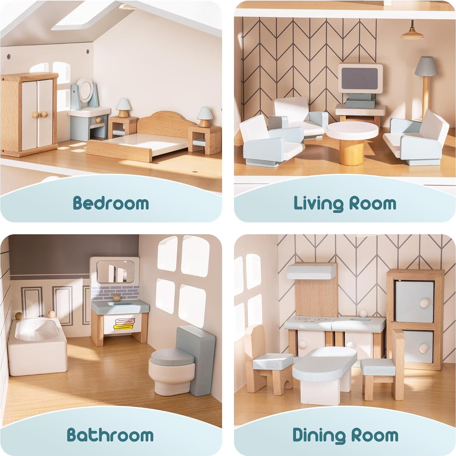 Conjunto de Muebles para Casa de Muñecas ROBUD 23 Pcs