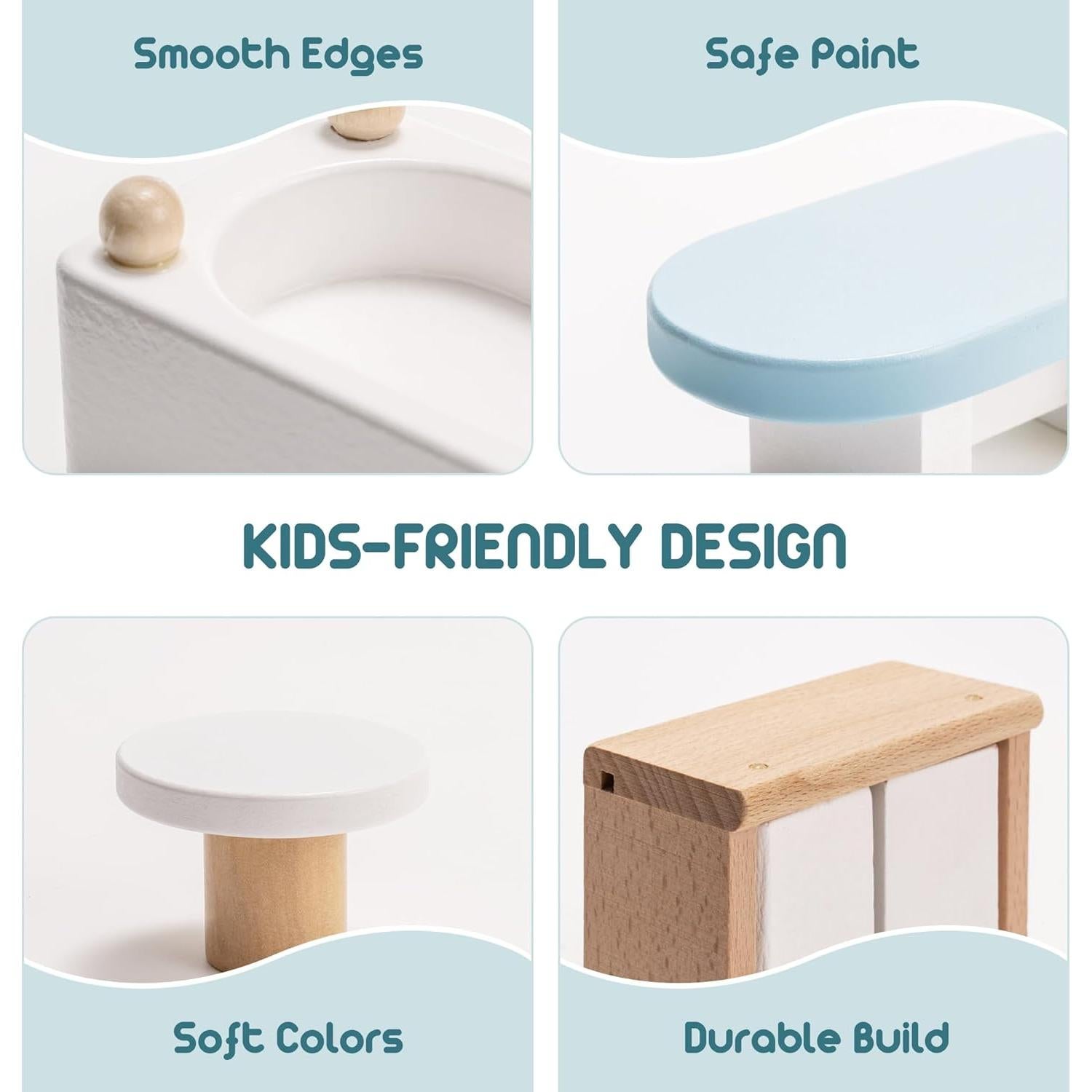 Conjunto de Muebles para Casa de Muñecas ROBUD 23 Pcs