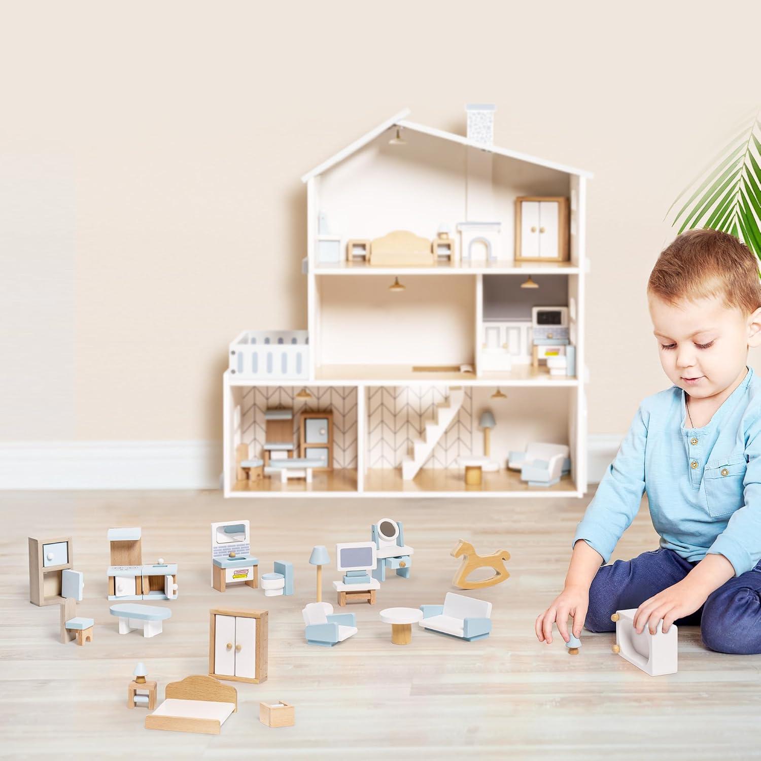 Conjunto de Muebles para Casa de Muñecas ROBUD 23 Pcs