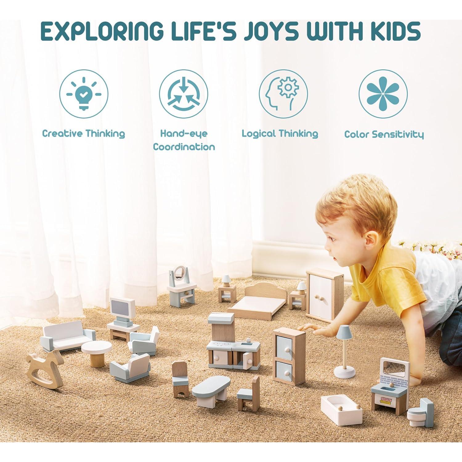 Conjunto de Muebles para Casa de Muñecas ROBUD 23 Pcs