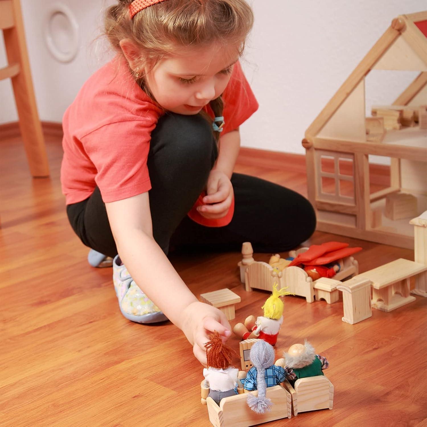 Conjunto de Muebles de Madera Sumind con 27 Piezas y 8 Figuras