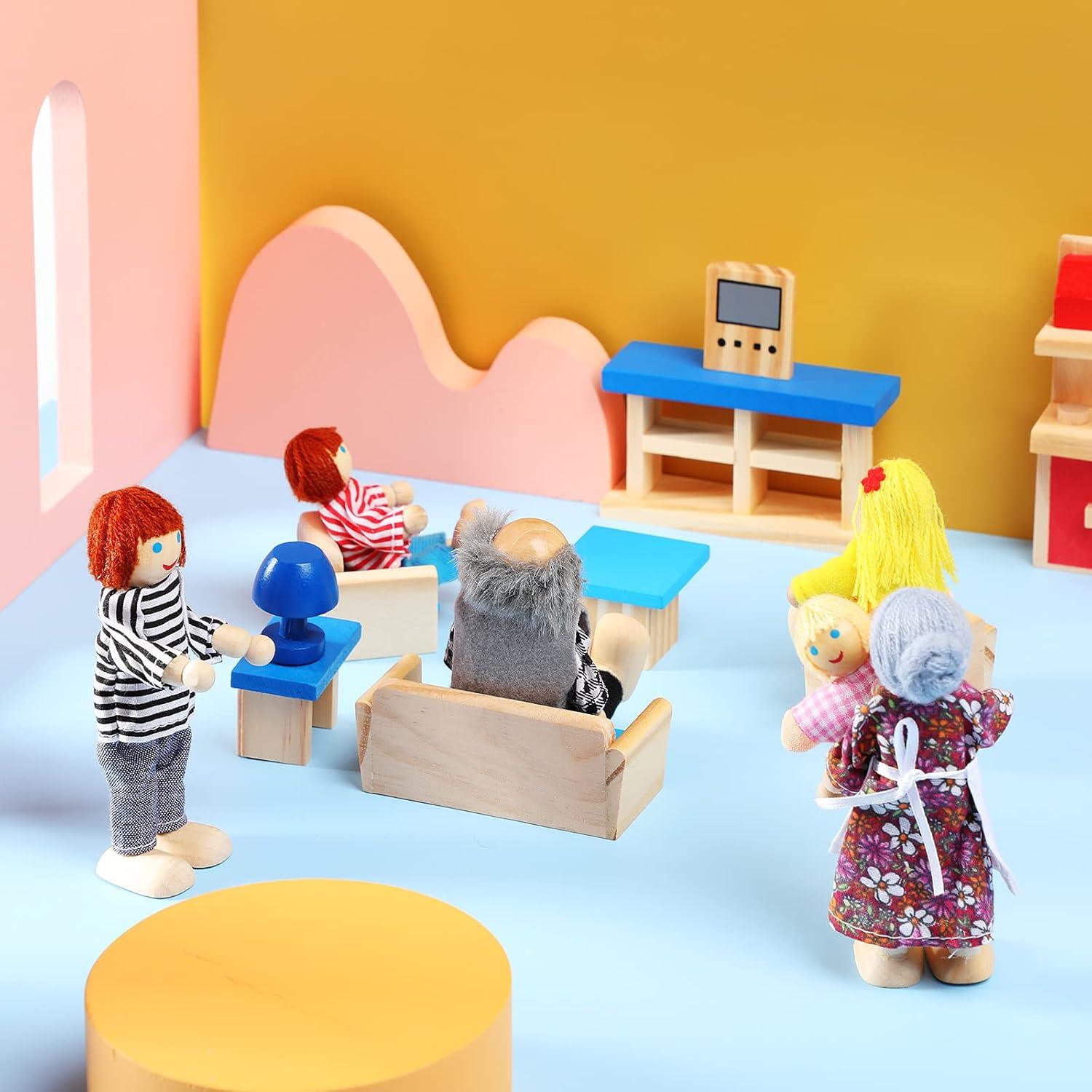 Conjunto de Muebles de Madera Sumind con 27 Piezas y 8 Figuras