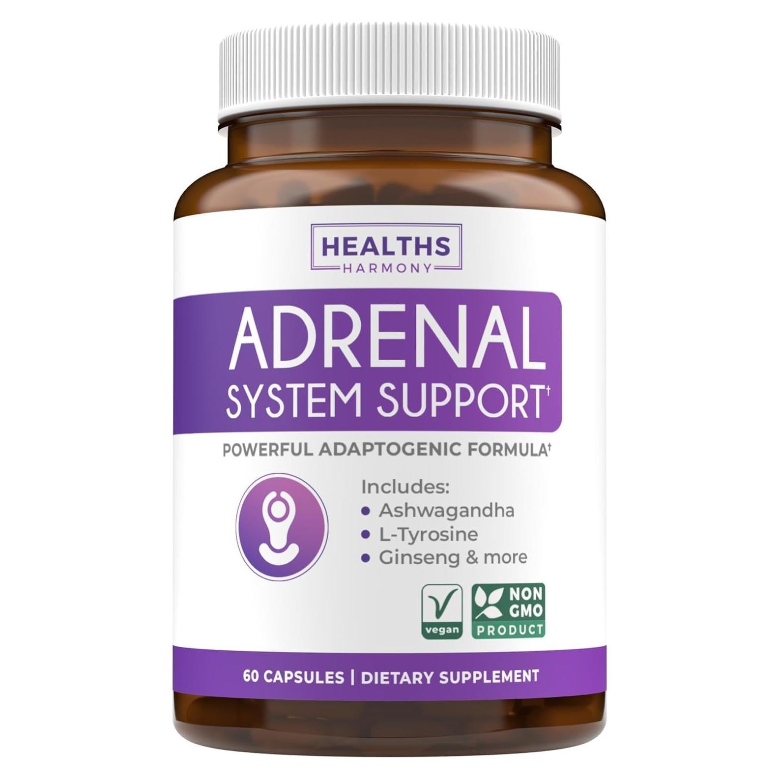 Suplemento de Apoyo Adrenal Healths Harmony 60 Cápsulas