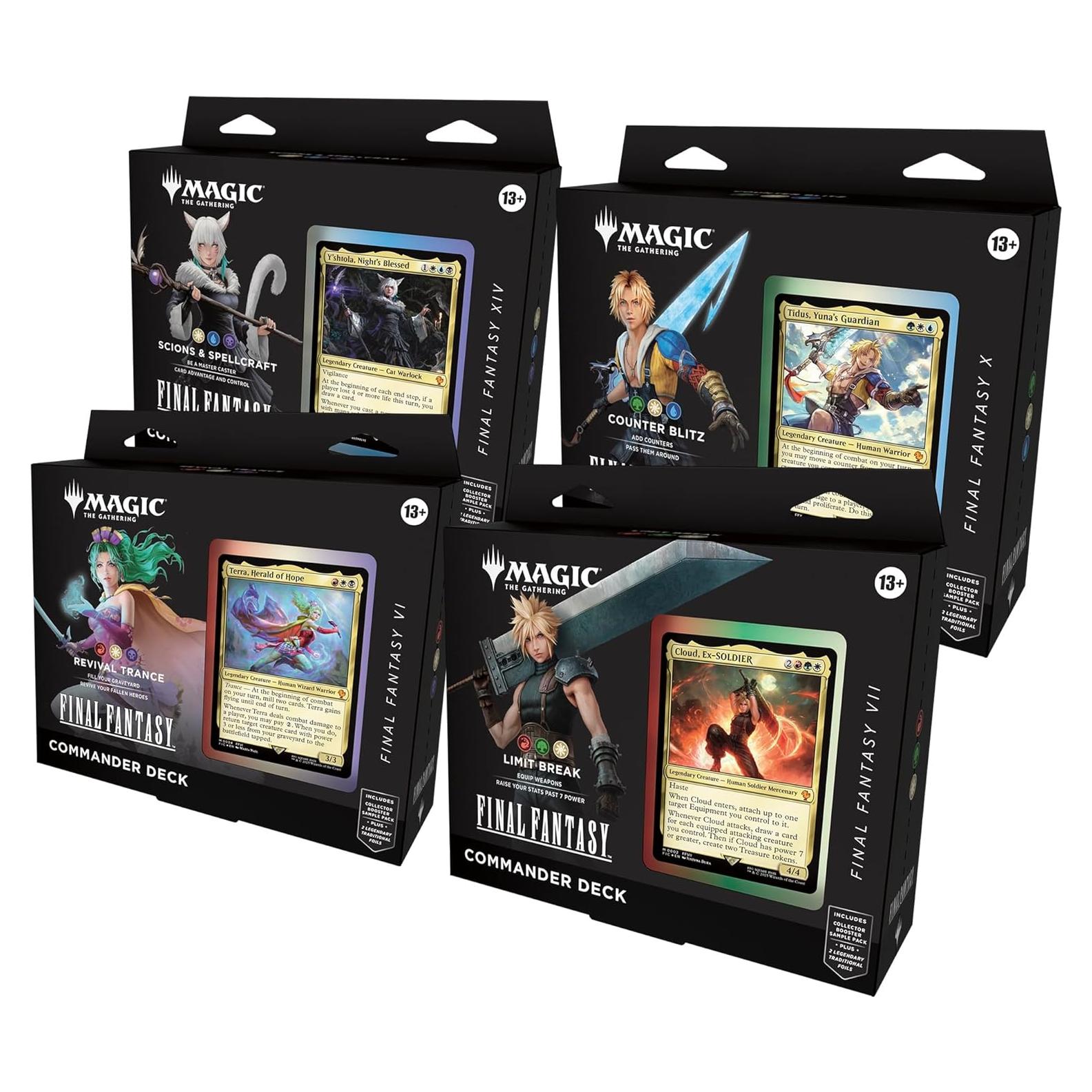 Magic: The Gathering - Paquete de 4 Mazos Comandante Final Fantasy