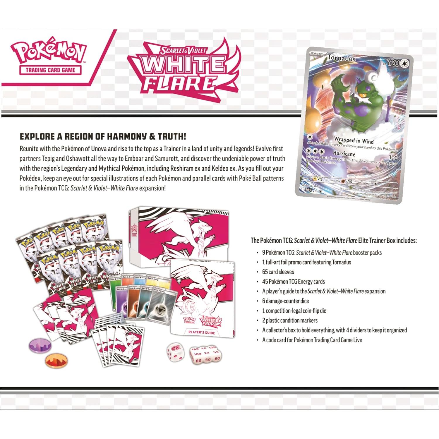 Caja de Entrenador Élite Flare Blanca Pokémon TCG Escarlata y Púrpura