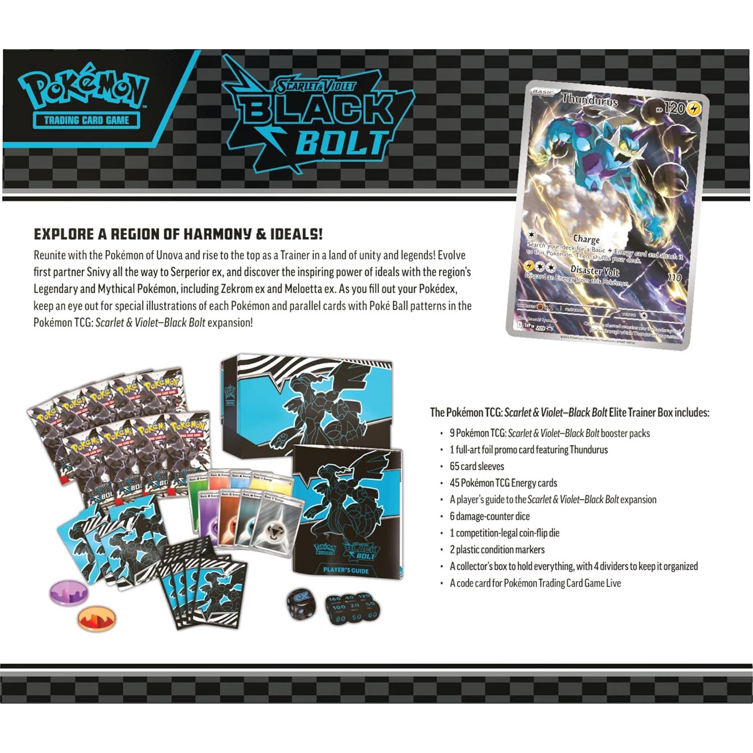 Caja de Entrenador Élite Pokémon TCG Escarlata y Púrpura Black Bolt