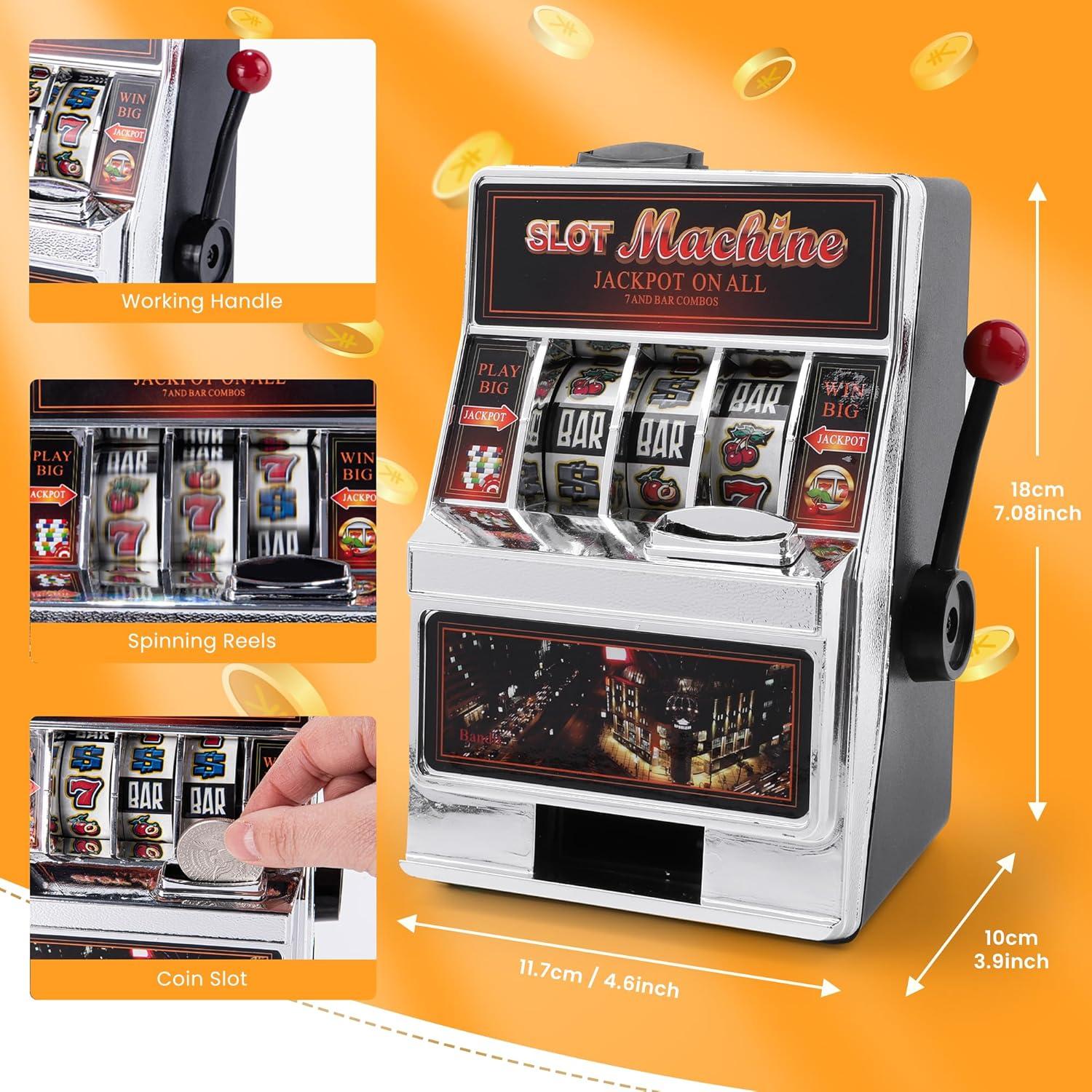 Banco de Dinero Máquina Tragamonedas REFARICO 15x12cm Plata