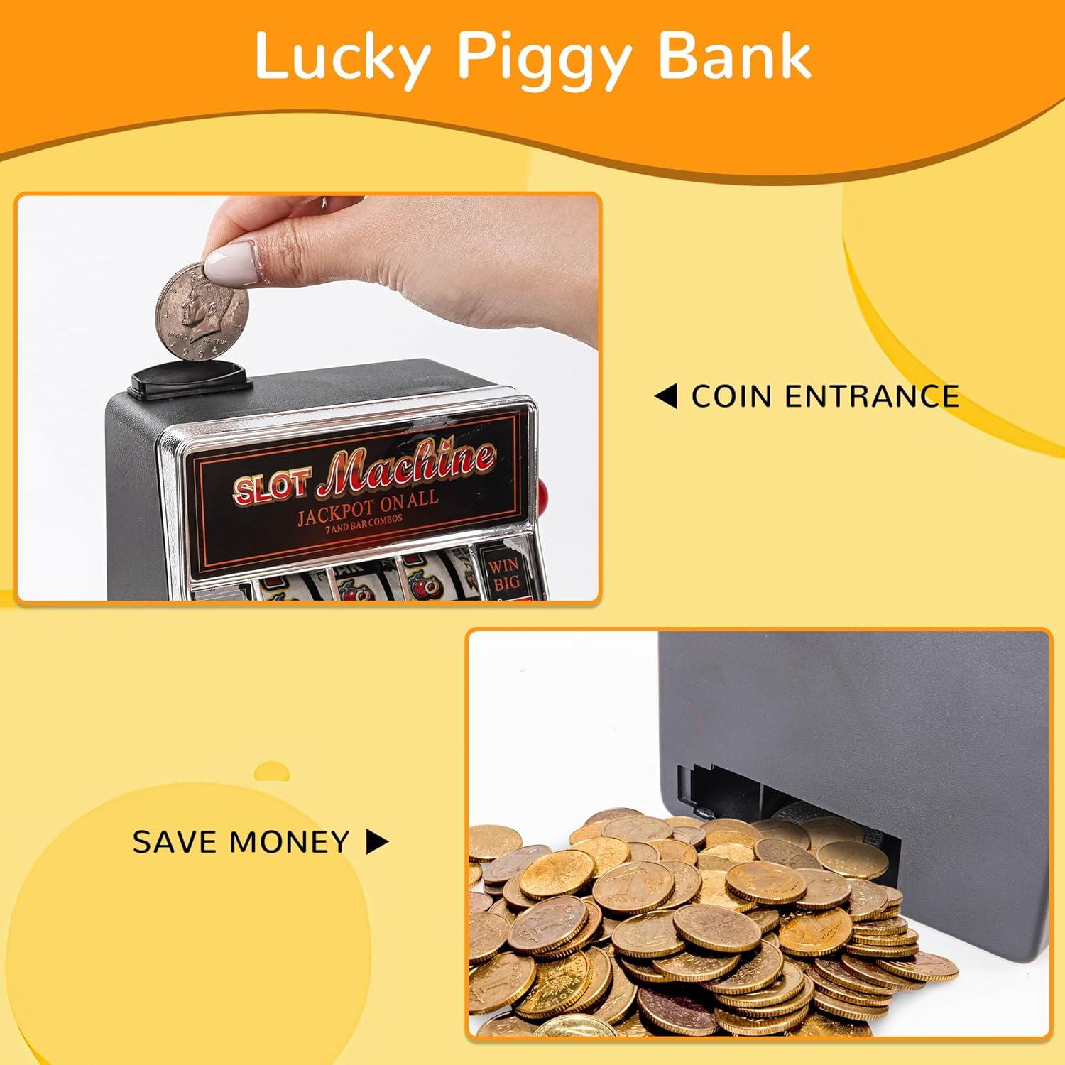 Banco de Dinero Máquina Tragamonedas REFARICO 15x12cm Plata