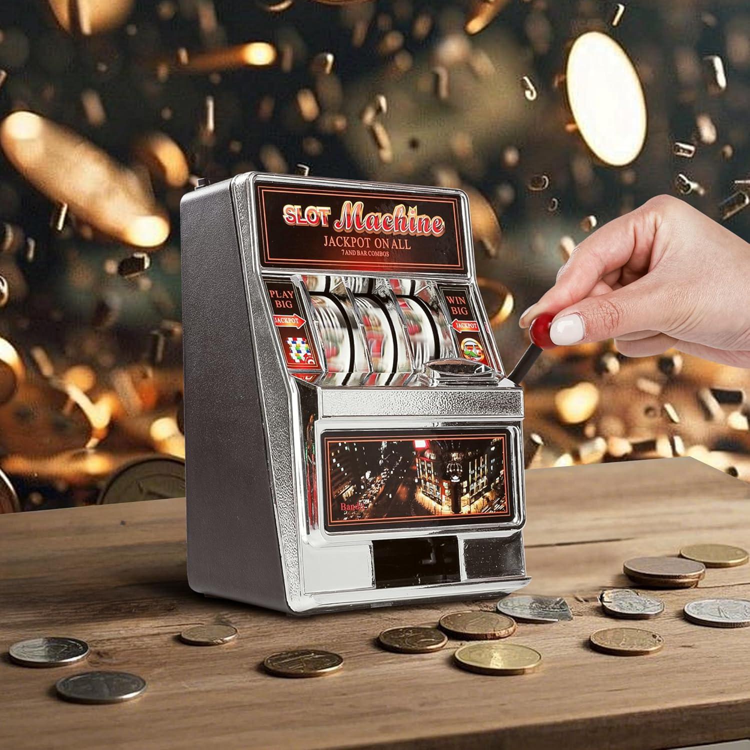 Banco de Dinero Máquina Tragamonedas REFARICO 15x12cm Plata