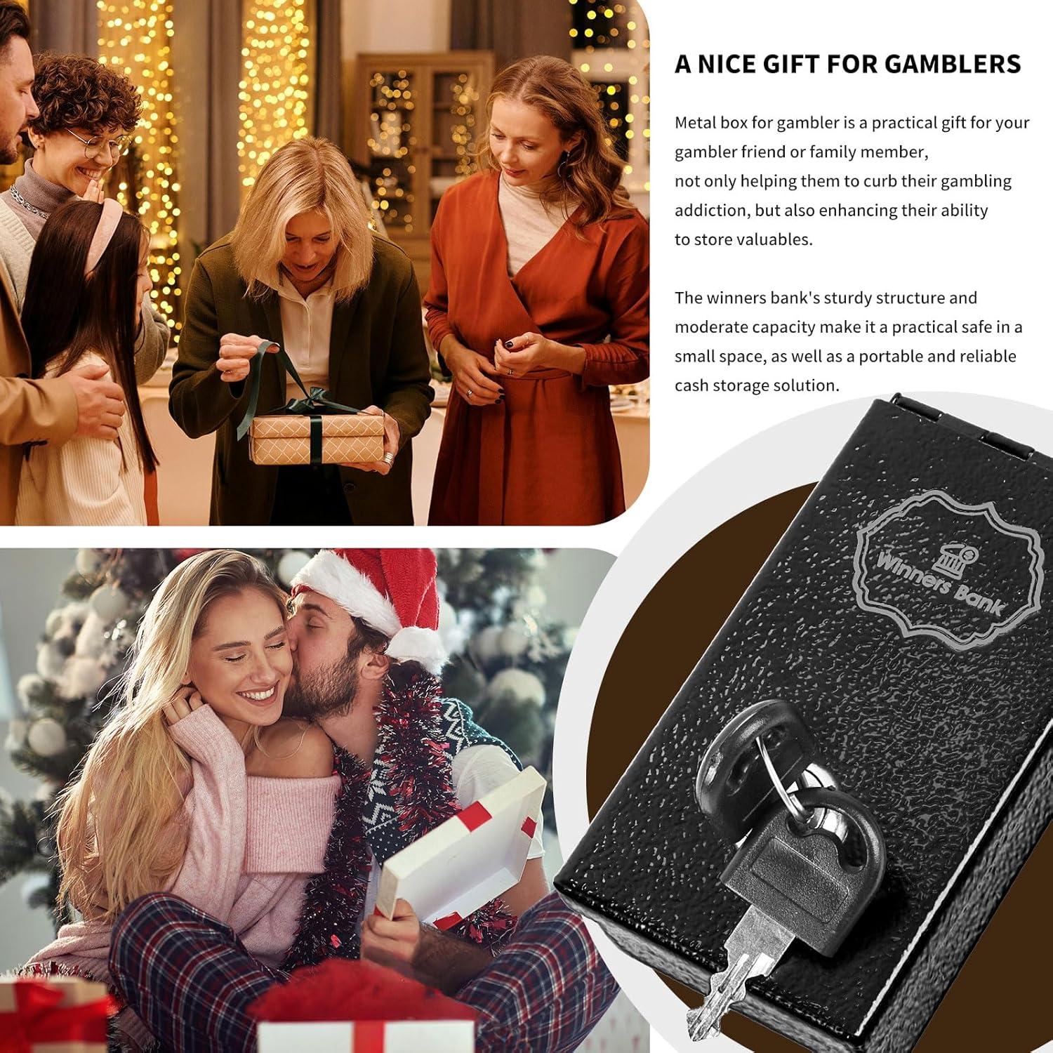 Banco de Ganadores KishYa Caja de Metal Portátil con Llave