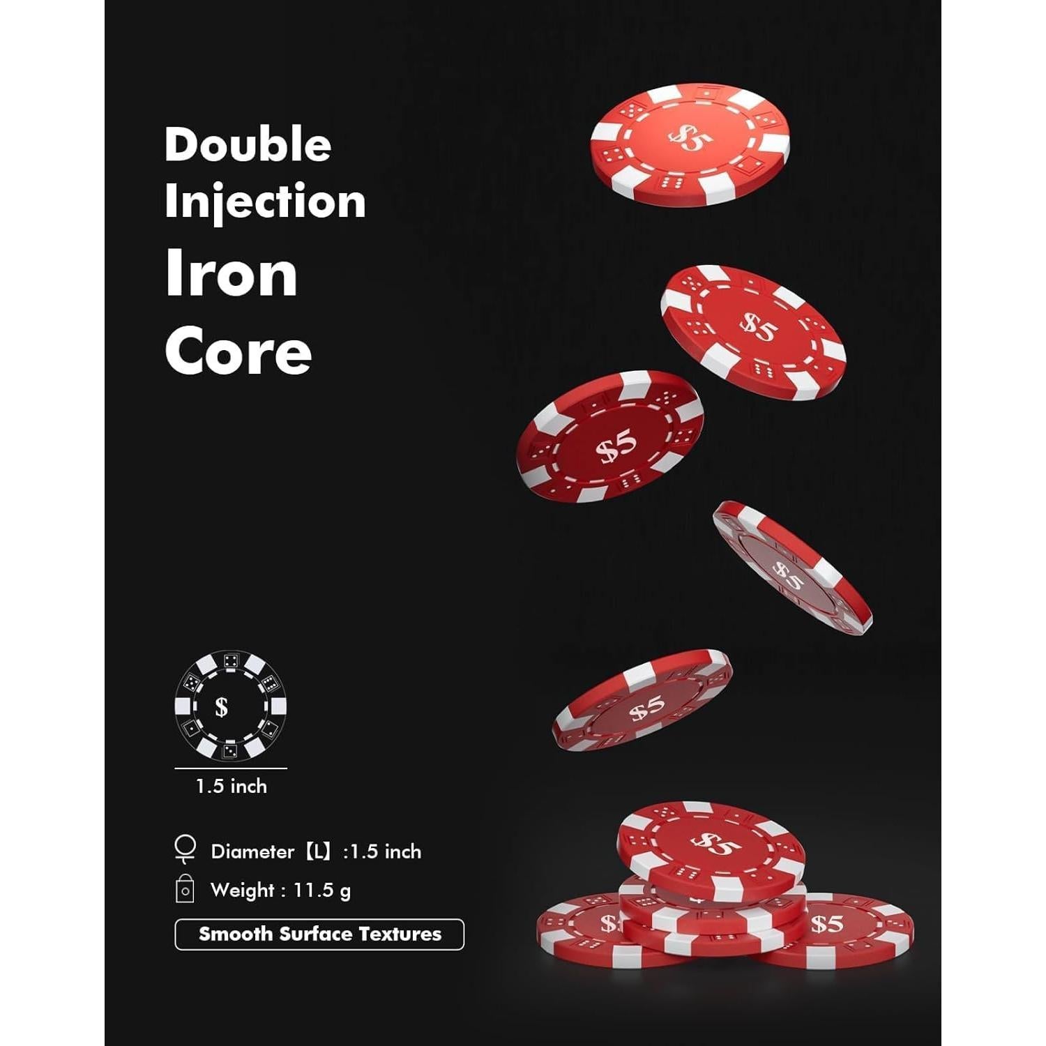 Juego de Póker HEITOK 300 Fichas 11.5g con Estuche Aluminio