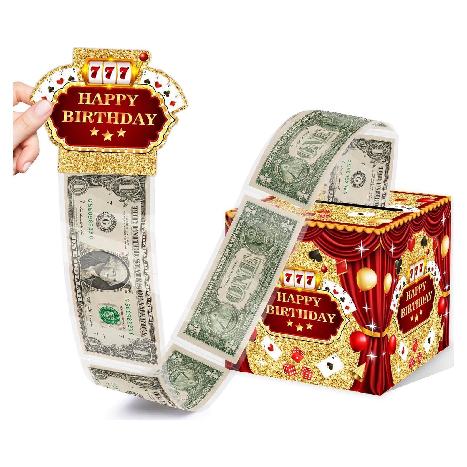 Caja de Regalo de Dinero Temática Casino DEANHOT 13x13cm