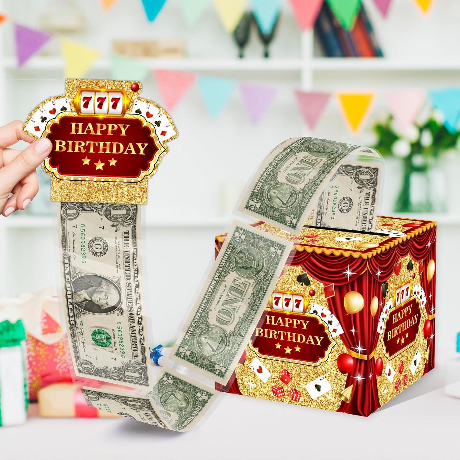 Caja de Regalo de Dinero Temática Casino DEANHOT 13x13cm