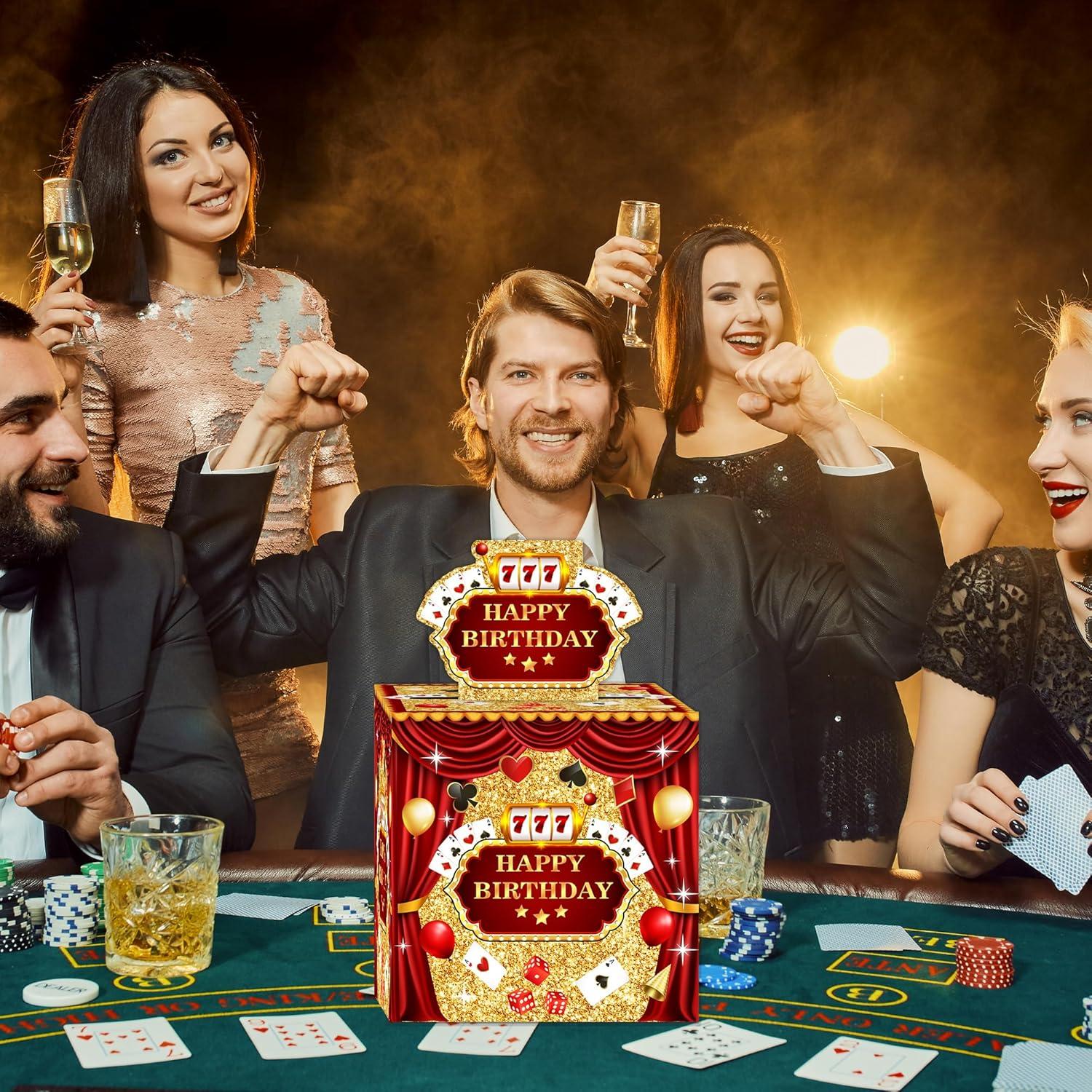 Caja de Regalo de Dinero Temática Casino DEANHOT 13x13cm