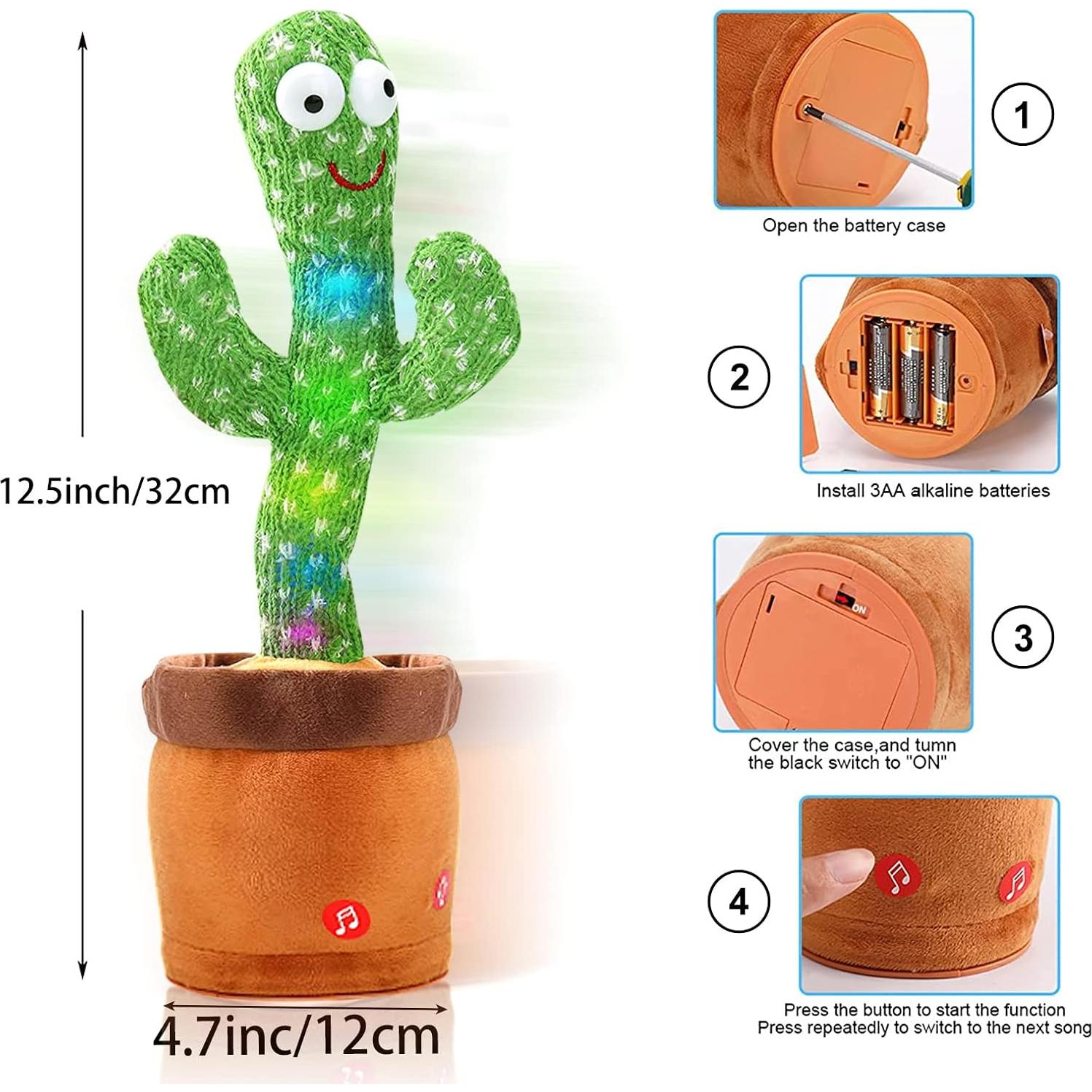 Juguete Cactus Hablante VAIZIQ con 120 Canciones y Luz LED