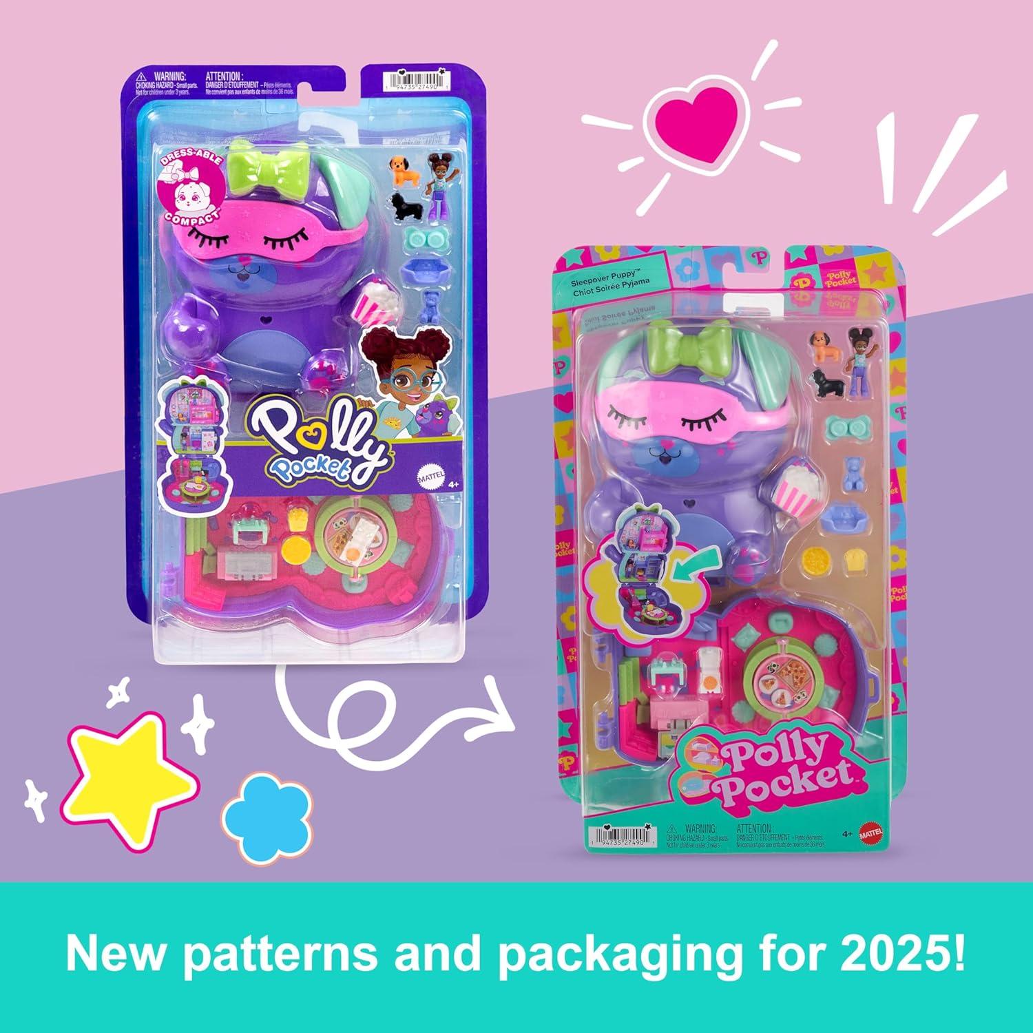 Muñecas Polly Pocket Compacto Perrito Fiesta Sueño con Accesorios