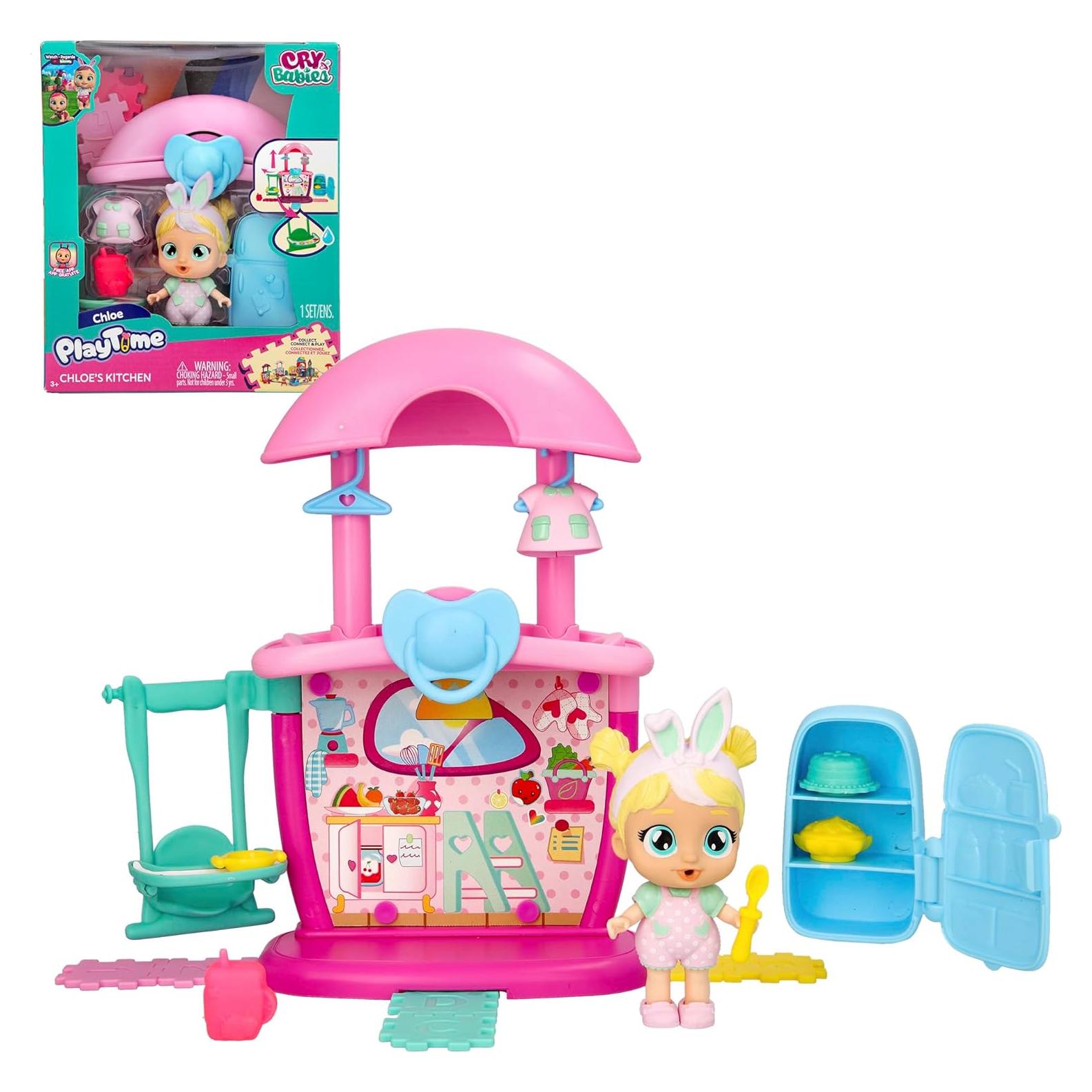 Juego de Cocina Chloe Cry Babies con Muñeca y 4 Accesorios