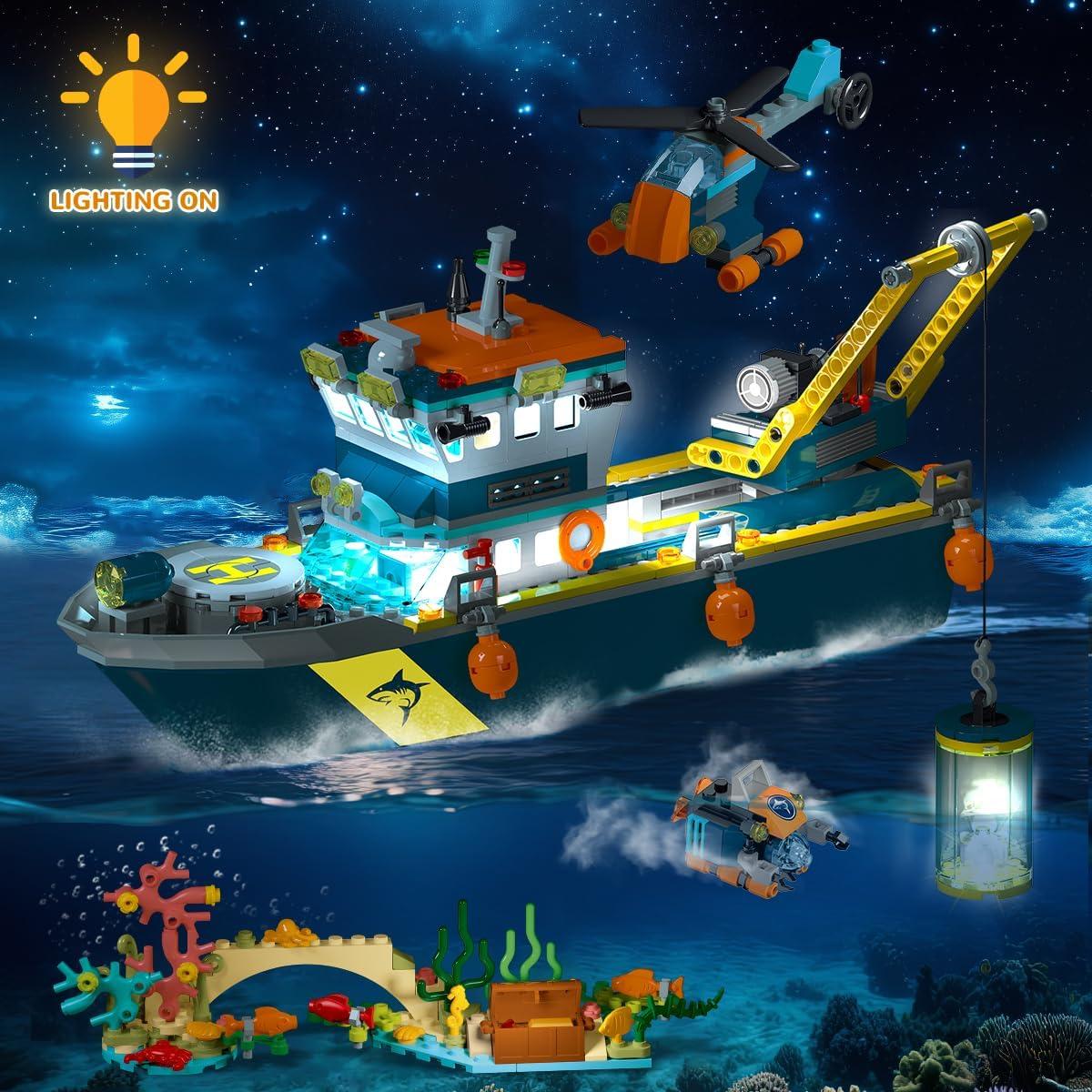 Juego de Construcción Barco Flotante HiWEEGO con Luz LED 0.86 kg