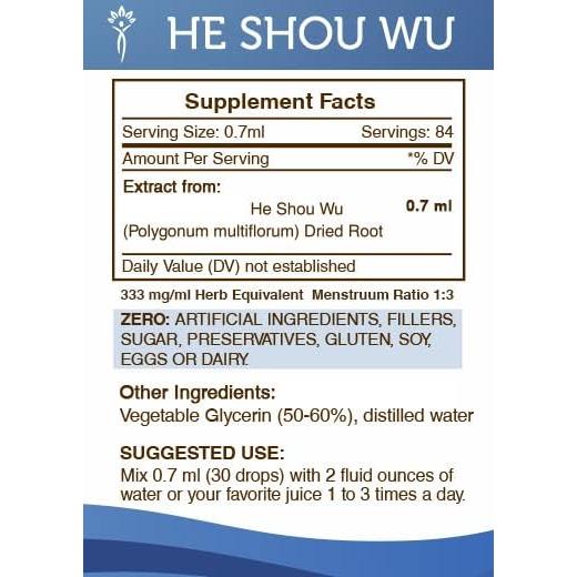 Extracto Líquido He Shou Wu Sin Alcohol 59.15 ml - Secretos de la Tribu
