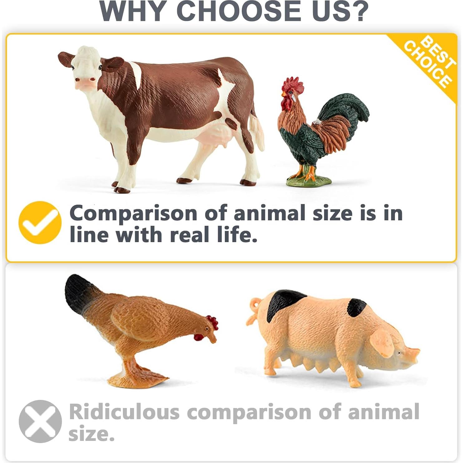 Conjunto de 15 Figuras de Animales de Granja Plástico Guanglin