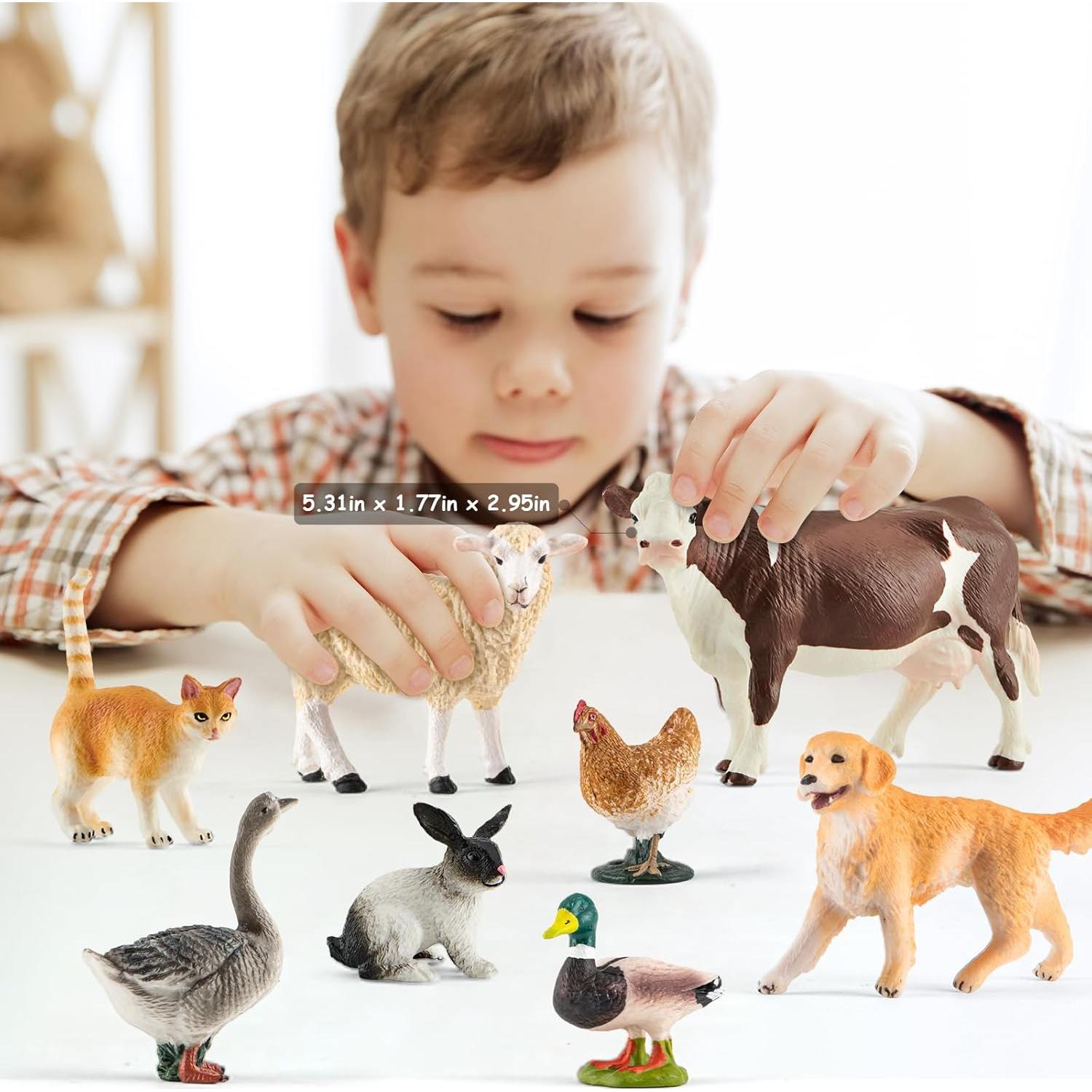 Conjunto de 15 Figuras de Animales de Granja Plástico Guanglin