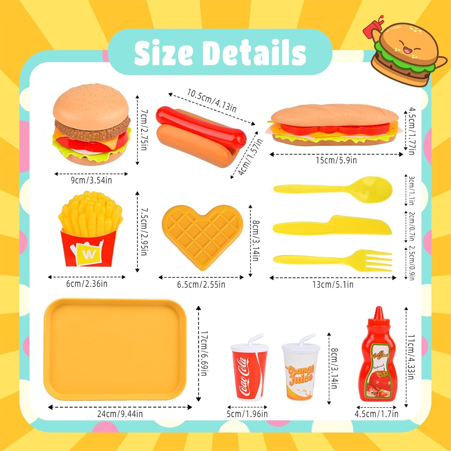 Juego de Comida Rápida Fegalop 12 Piezas para Niños