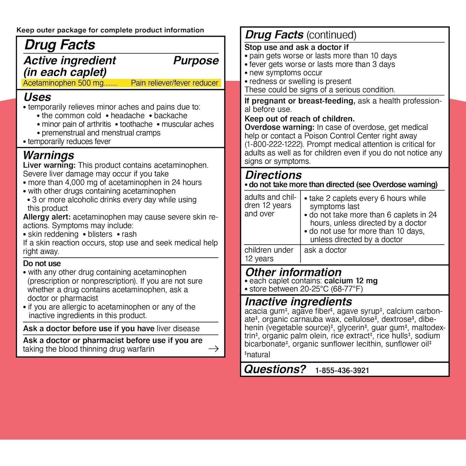 Genexa Acetaminofén Extra Fuerte 500mg 50 Comprimidos