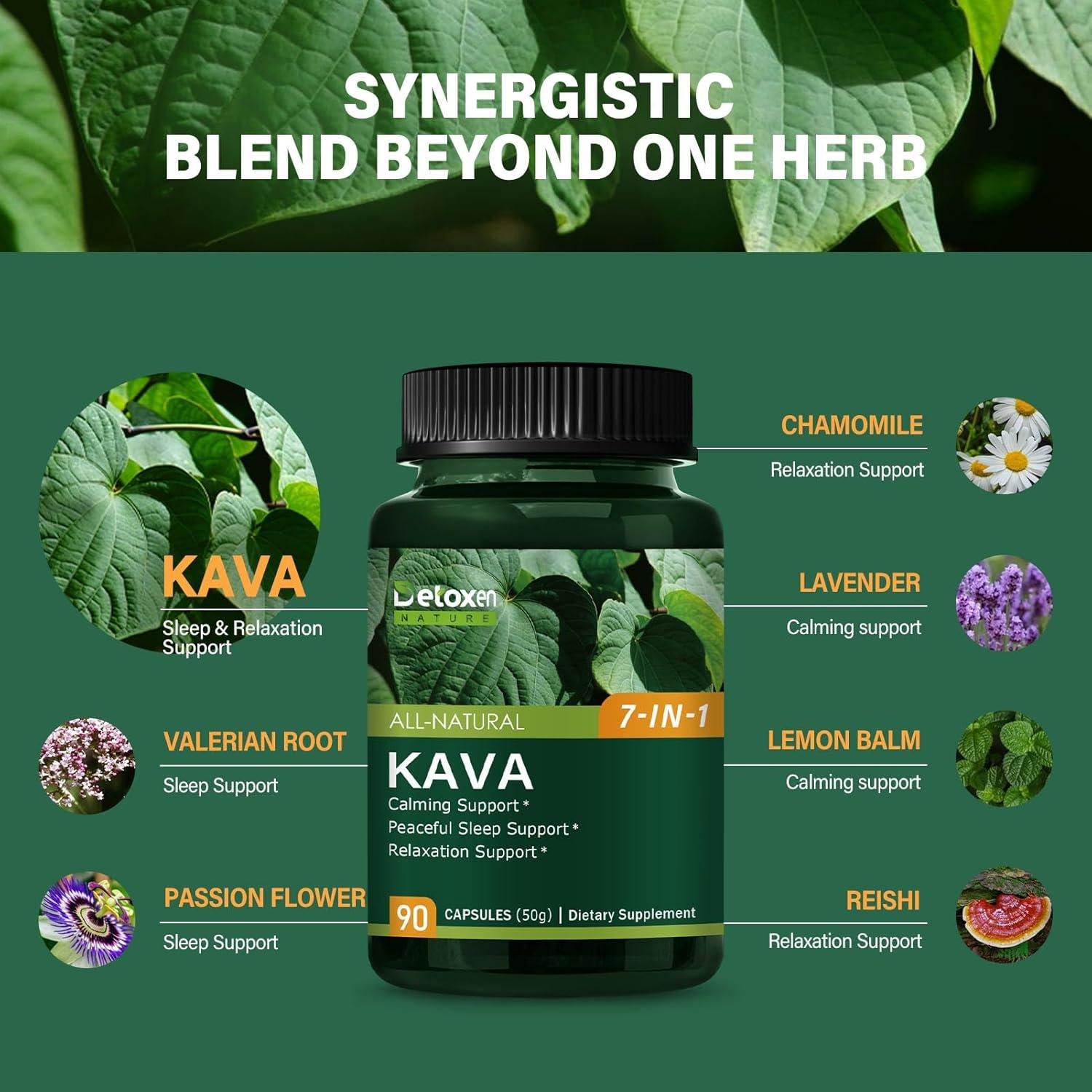 Cápsulas de Kava Kava DetoxenNATURE 90 Unidades - Sueño y Calma