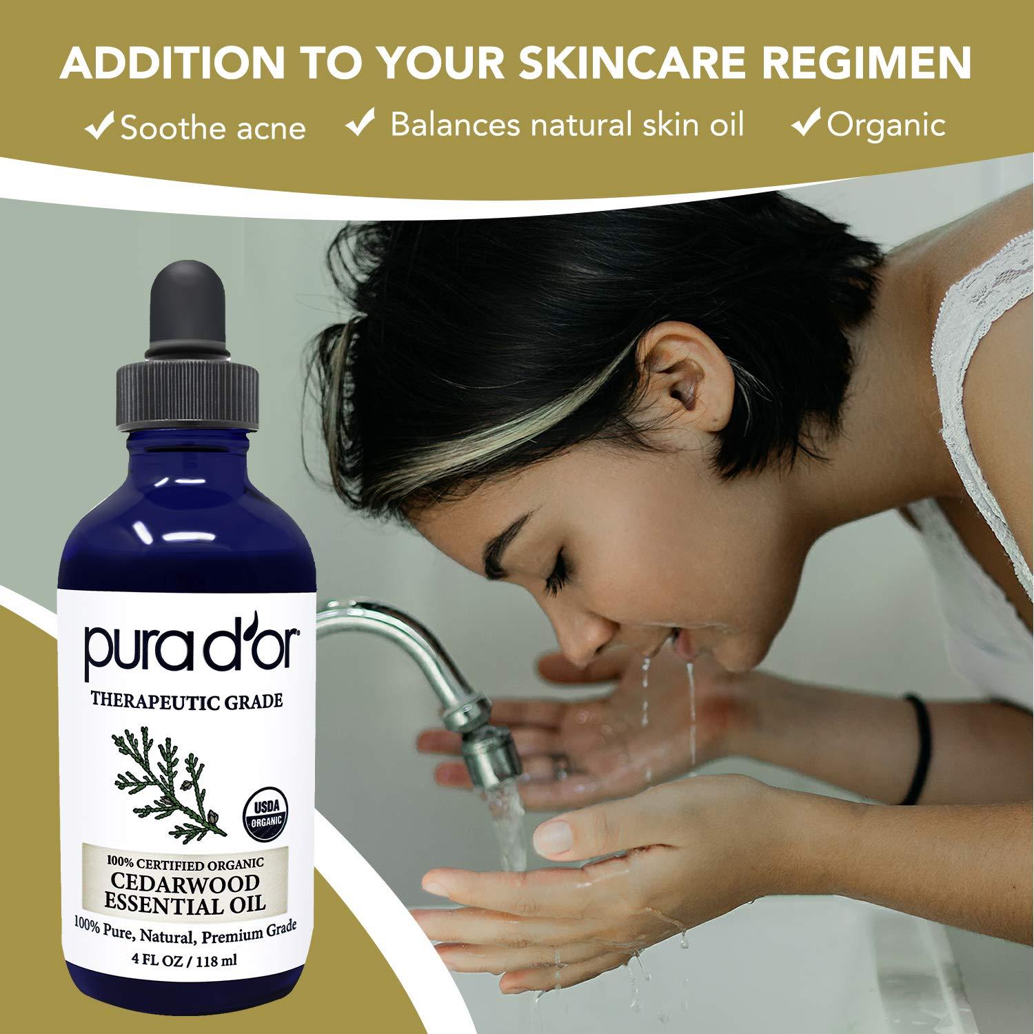 Aceite Esencial de Madera de Cedro PURA D'OR 118ml Orgánico