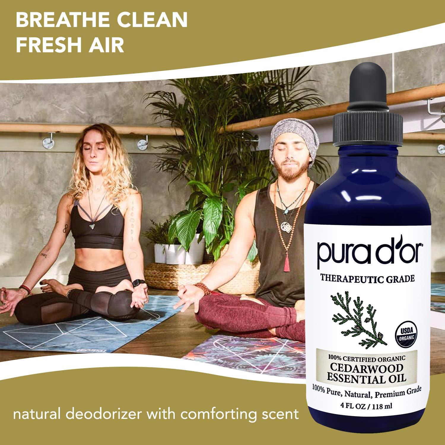 Aceite Esencial de Madera de Cedro PURA D'OR 118ml Orgánico