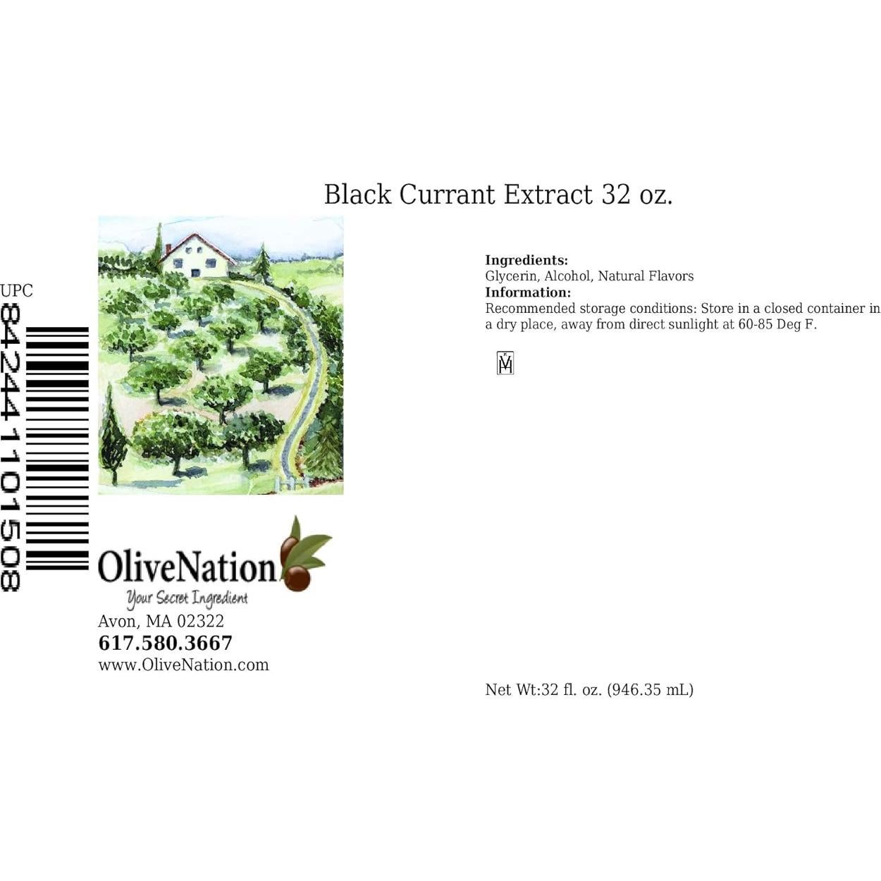 Extracto de Grosella Negra OliveNation 907g Sin Azúcar Vegano