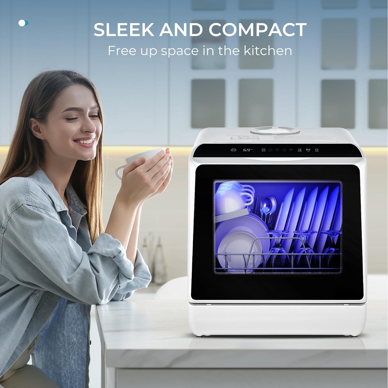 Lavavajillas Compacto EUHOMY DW-01-NEW 5L 6 Programas