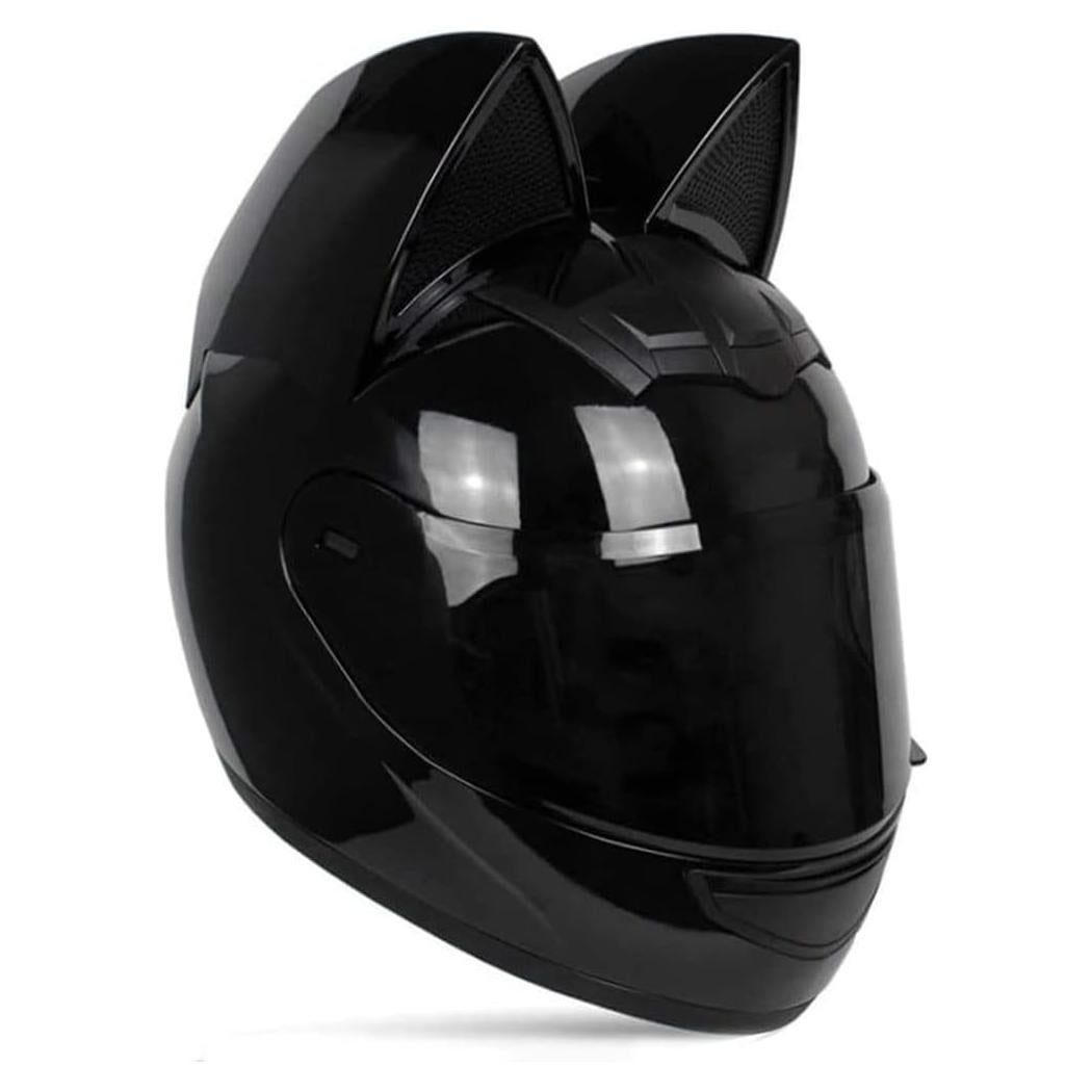 Casco de Motocicleta Wangbadan con Orejas de Gato - Talla M, Negro