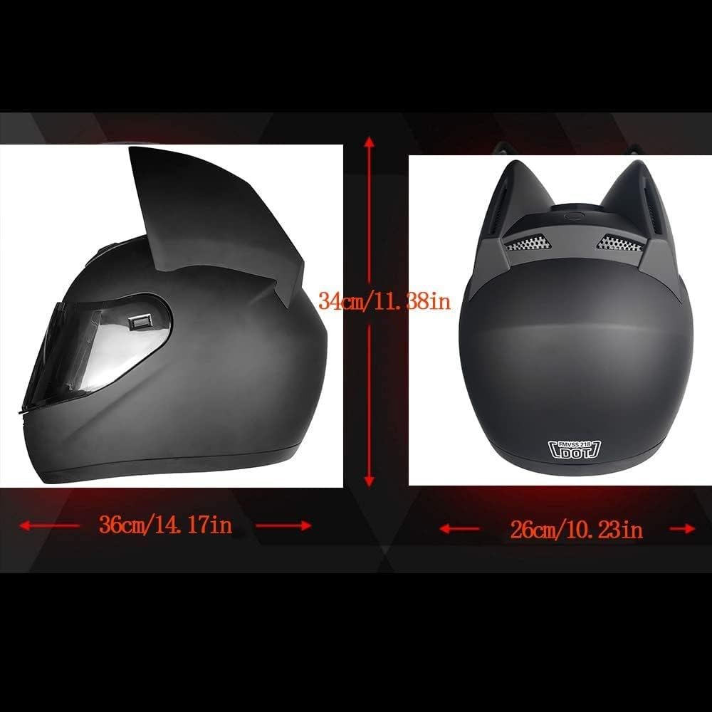 Casco de Motocicleta Wangbadan con Orejas de Gato - Talla M, Negro
